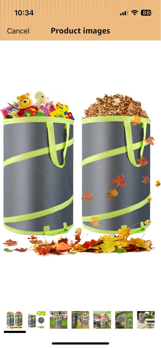 30+ Gallon Pop-Up Garden Waste Bag