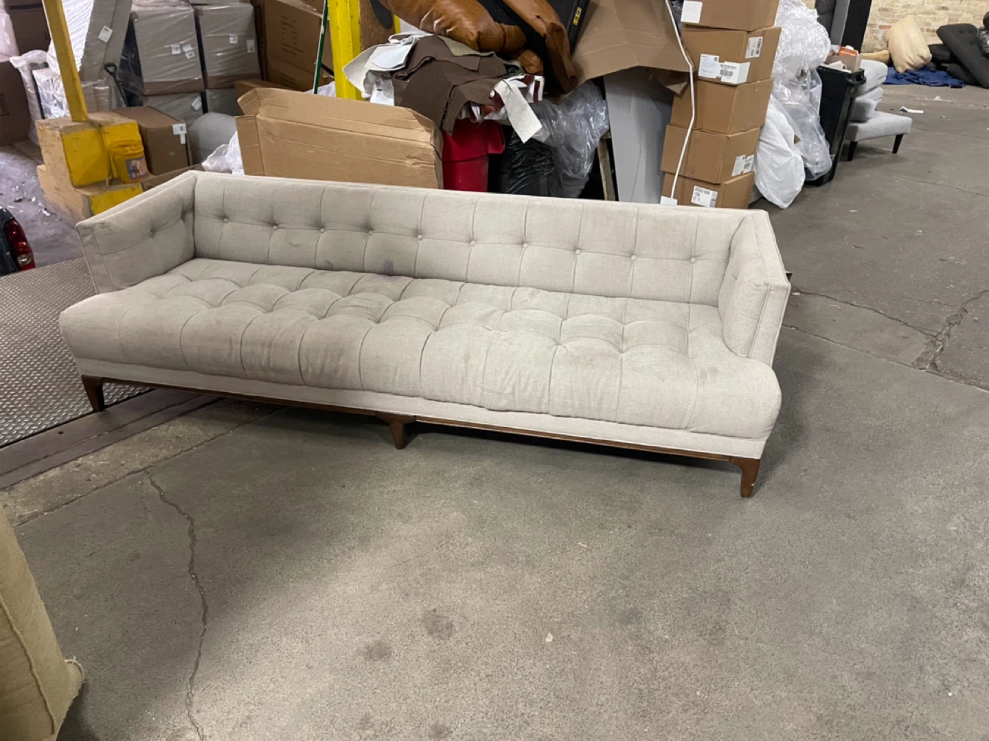 Tufted Upholstered Sofa - Beige