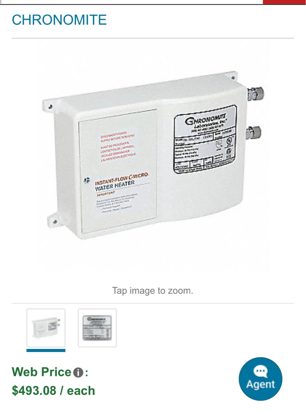 Chronomite Instant-Flow Water Heater SR-10L - photo 3