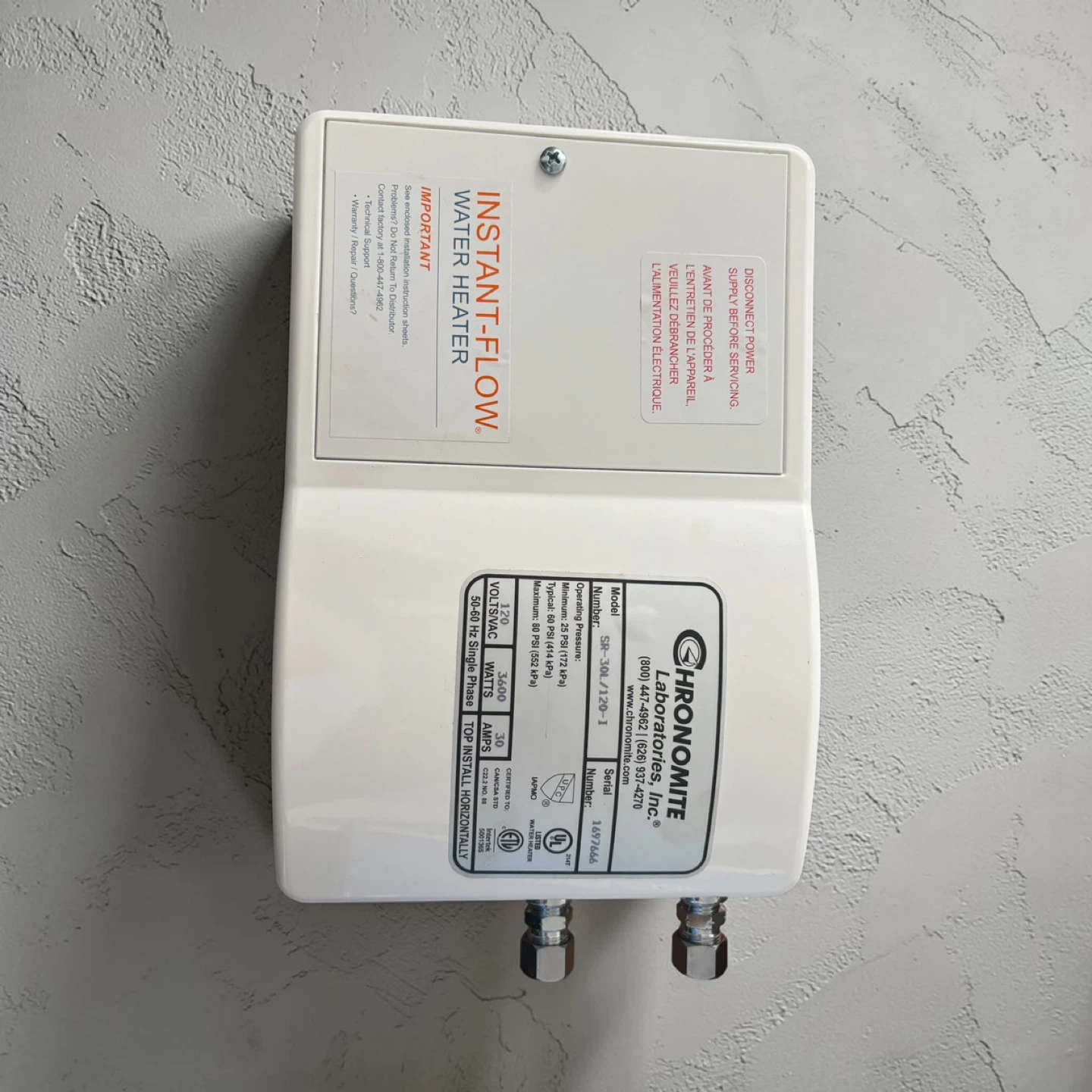 Chronomite Instant-Flow Water Heater SR-10L