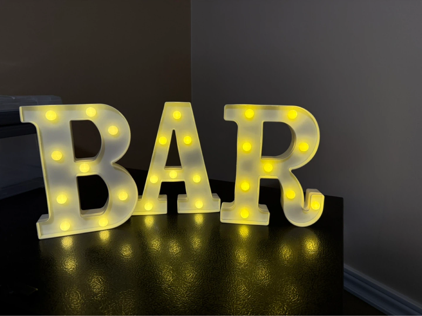 White BAR Marquee Letter Lights