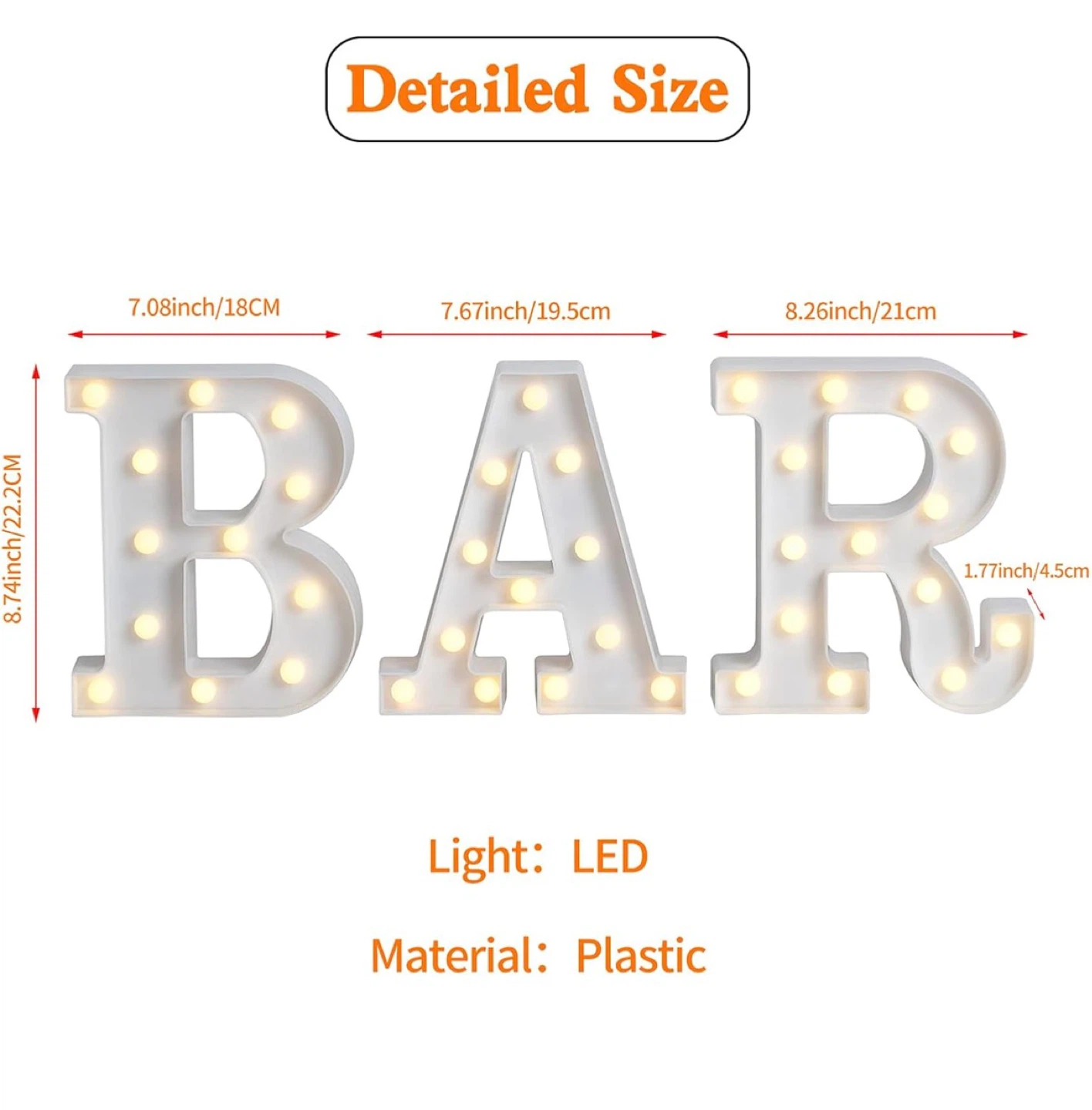 White BAR Marquee Letter Lights - photo 3