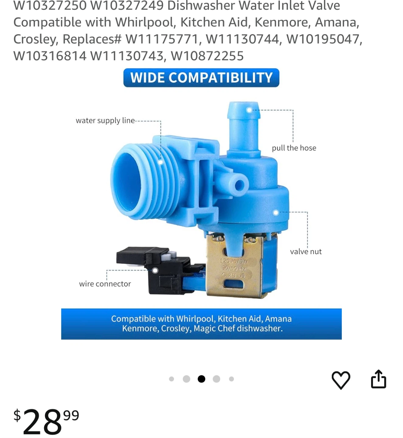 Dishwasher Water Inlet Valve - photo 3