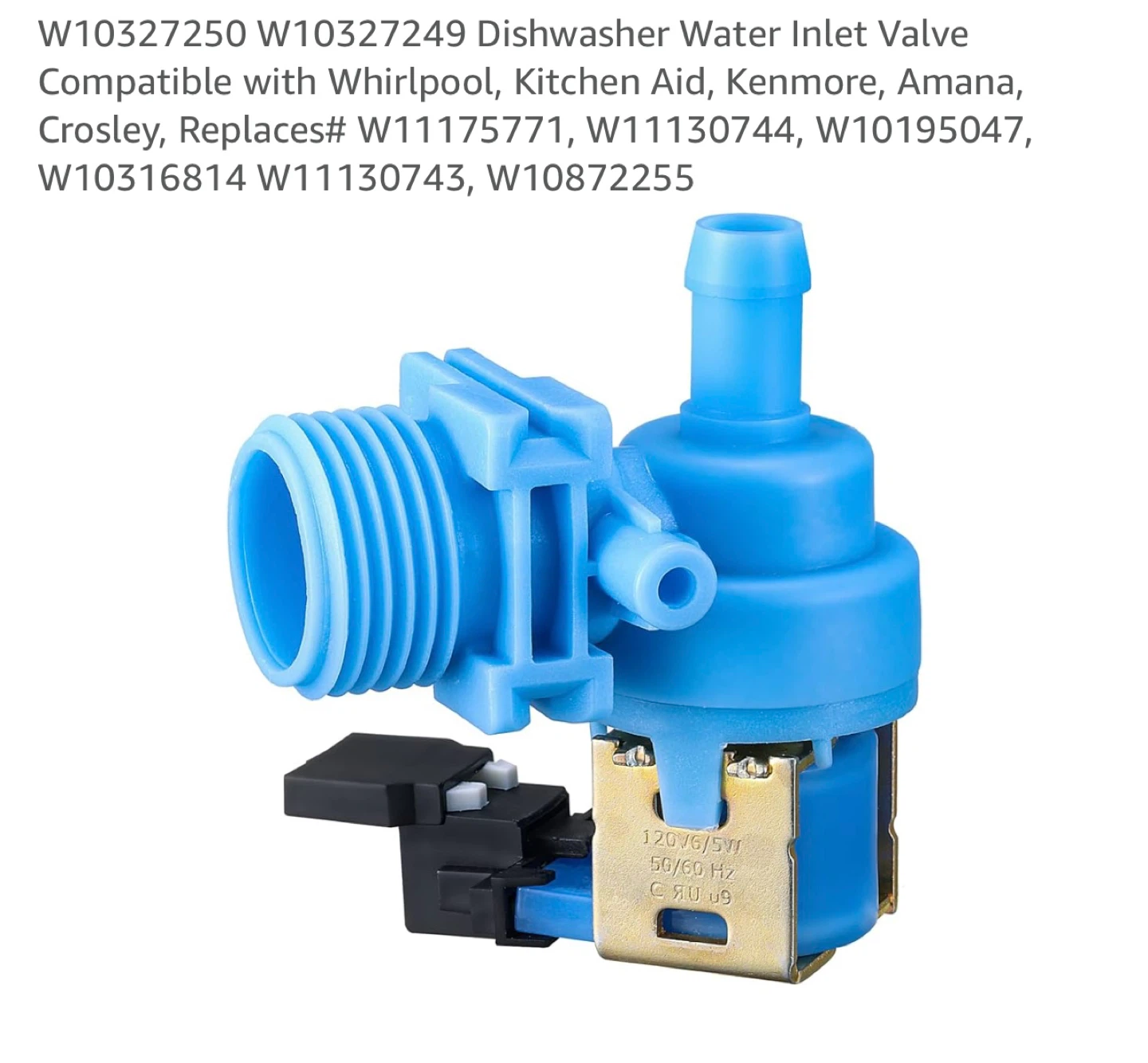 Dishwasher Water Inlet Valve