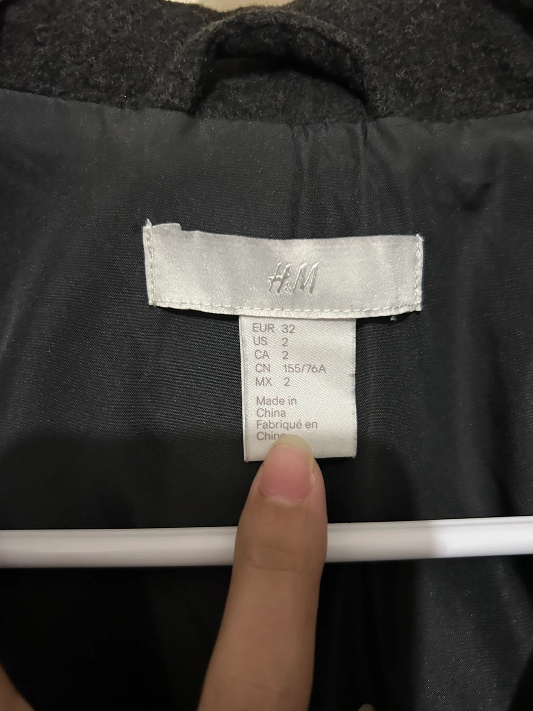 H&M Grey Double-Breasted Pea Coat - Size 2 - photo 3