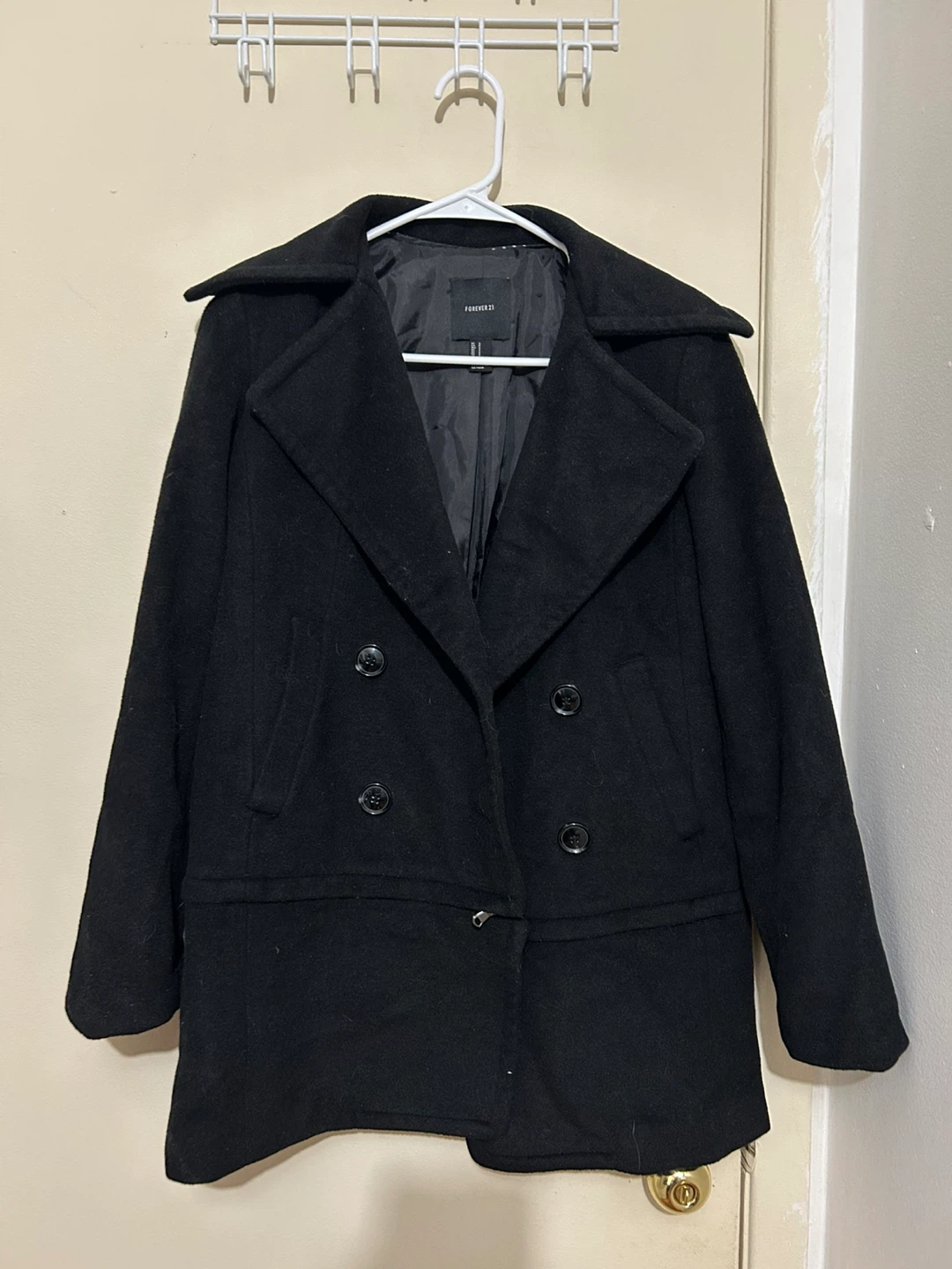 Forever 21 Black Double-Breasted Pea Coat - photo 4