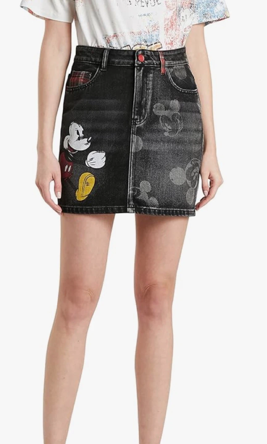 Denim Mickey Mouse Skirt