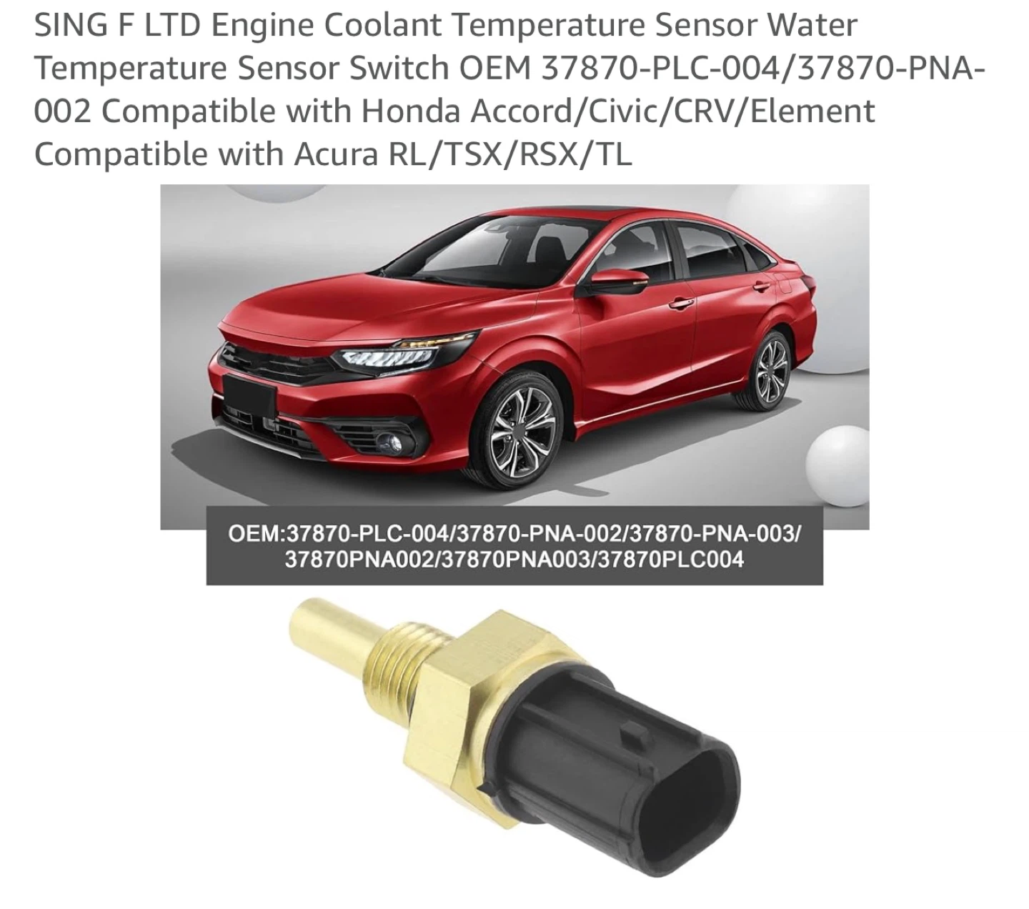 SING F LTD Engine Coolant Temperature Sensor