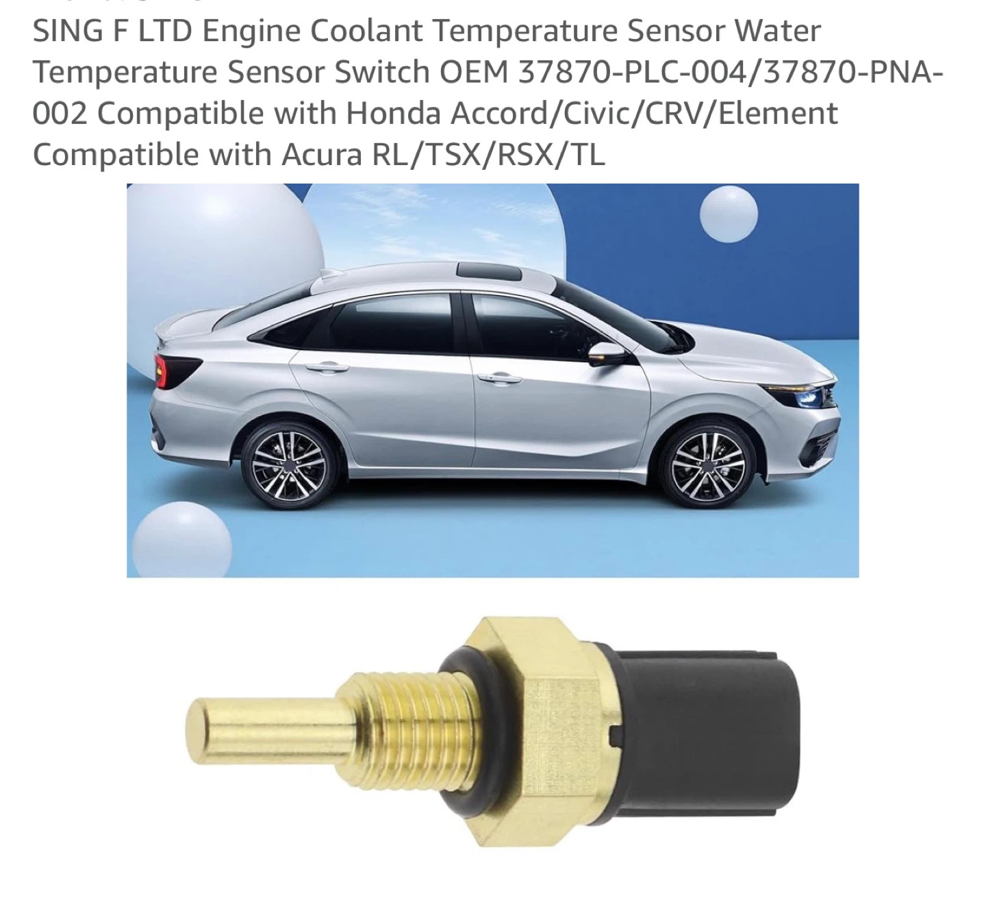 SING F LTD Engine Coolant Temperature Sensor - photo 2