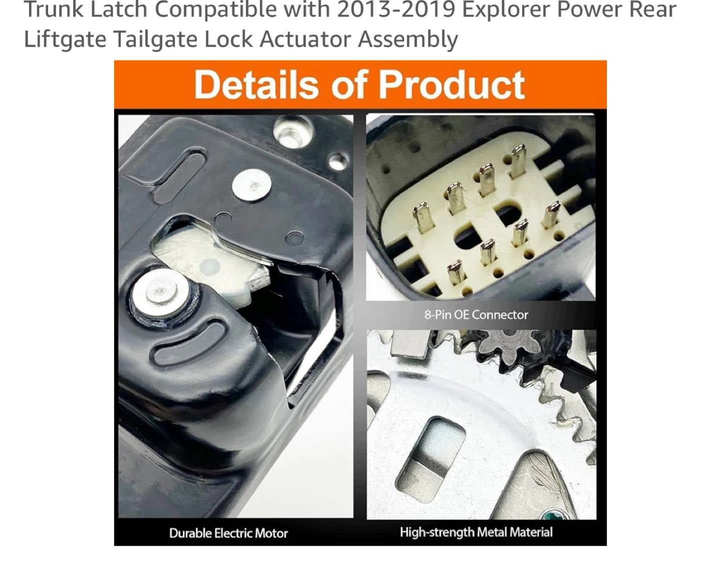 Trunk Latch Actuator for 2013-2019 Ford Explorer Power Liftgate - photo 3