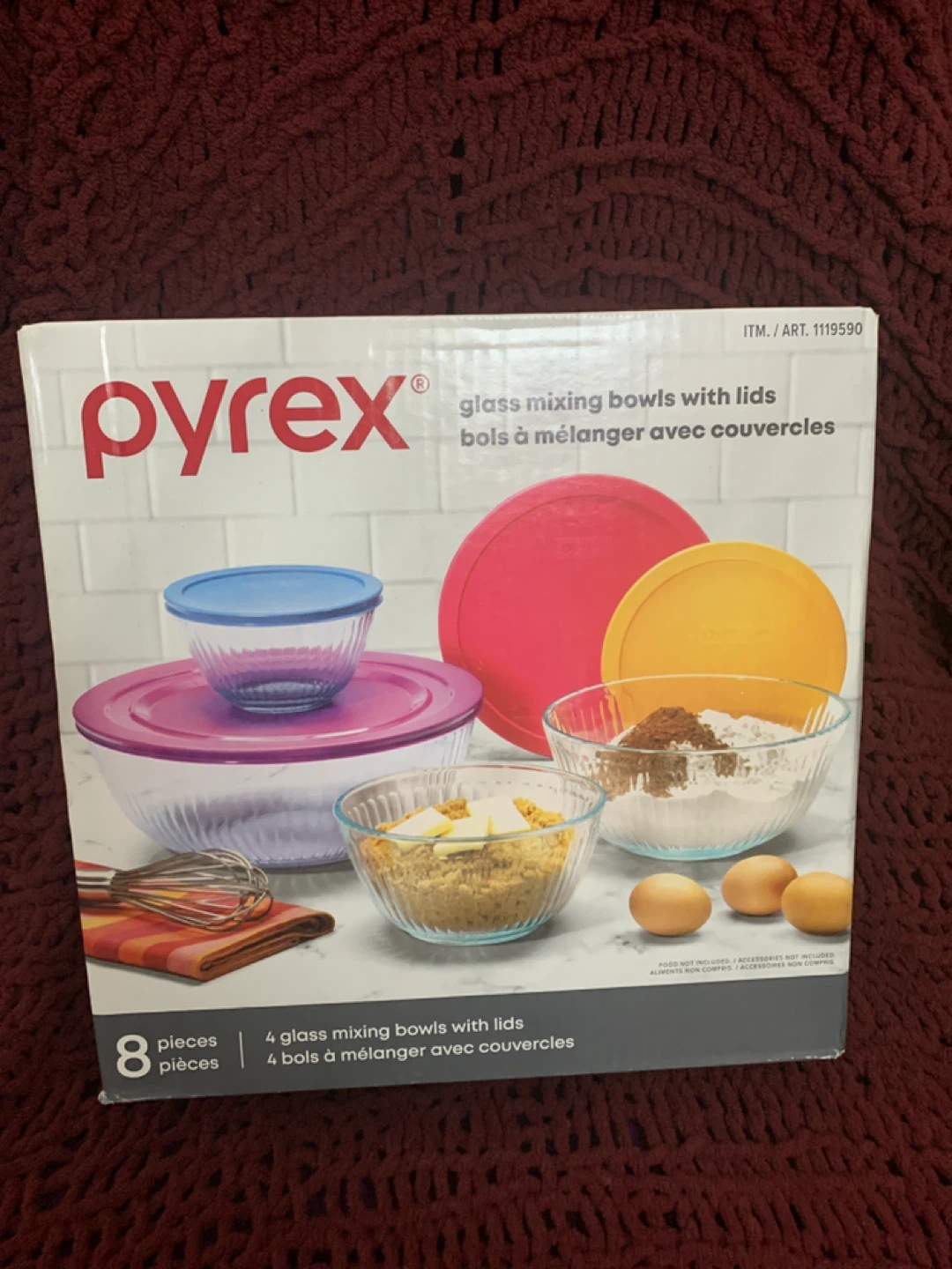 Pyrex 8-Piece Glass Mixing Bowl Set with Lids