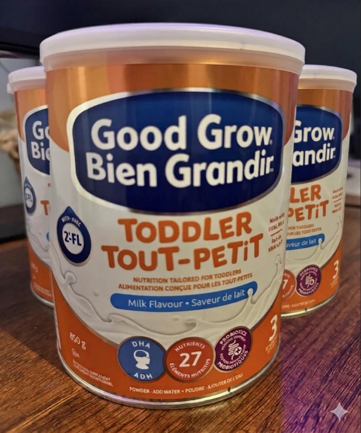 Three SEALED Good Grow Formula Stage 3 (850g) – Expiry July 2026
