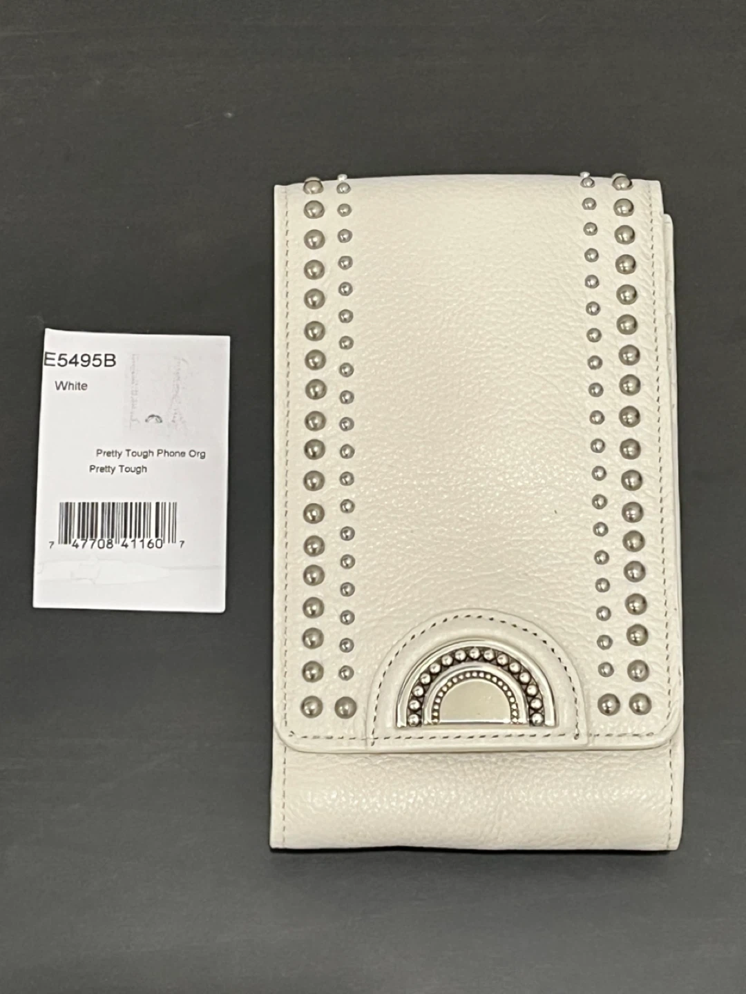 New Brighton Pretty Tough Phone Organizer White Leather