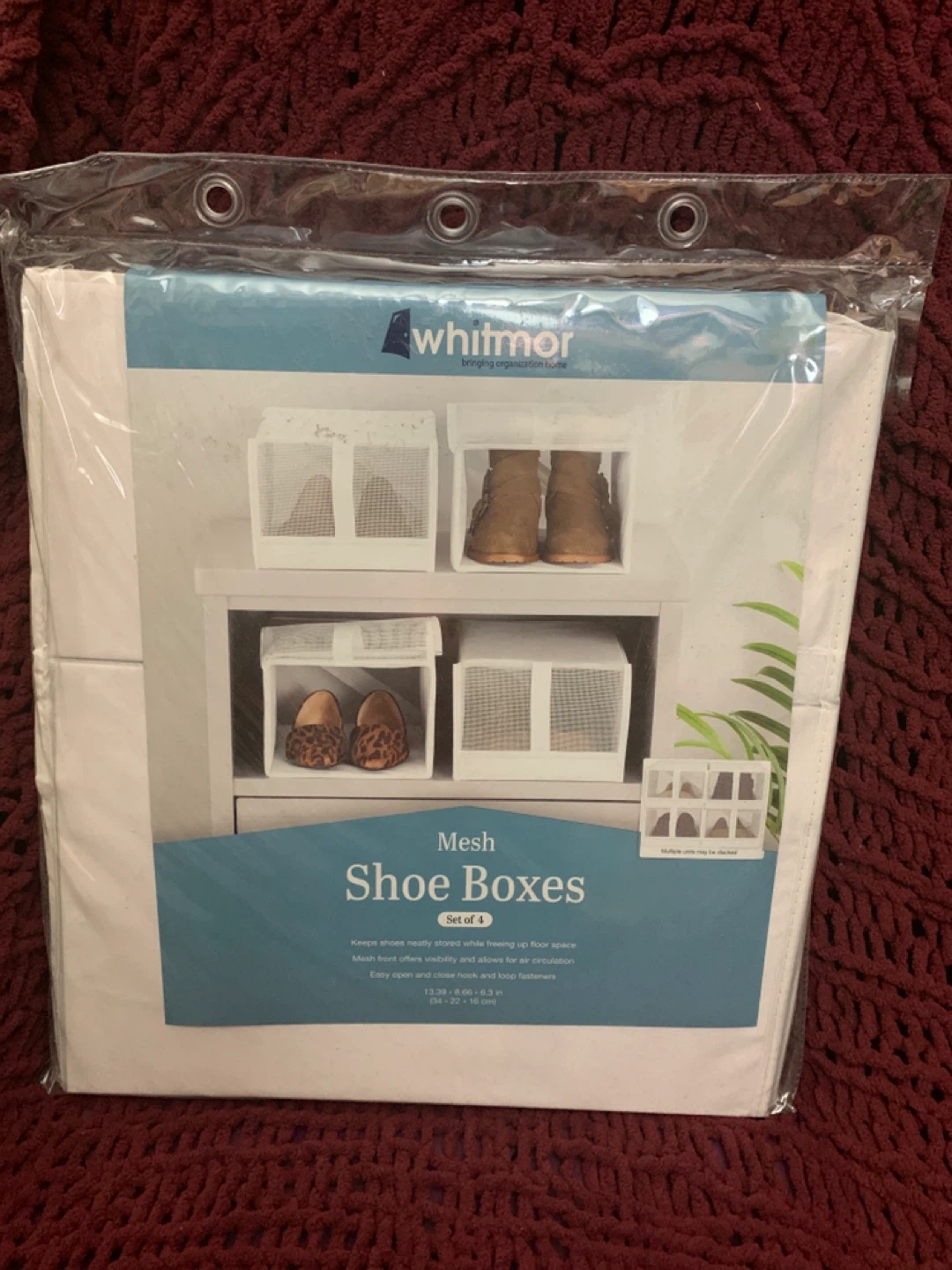 Whitmor Mesh Shoe Boxes - Set of 4