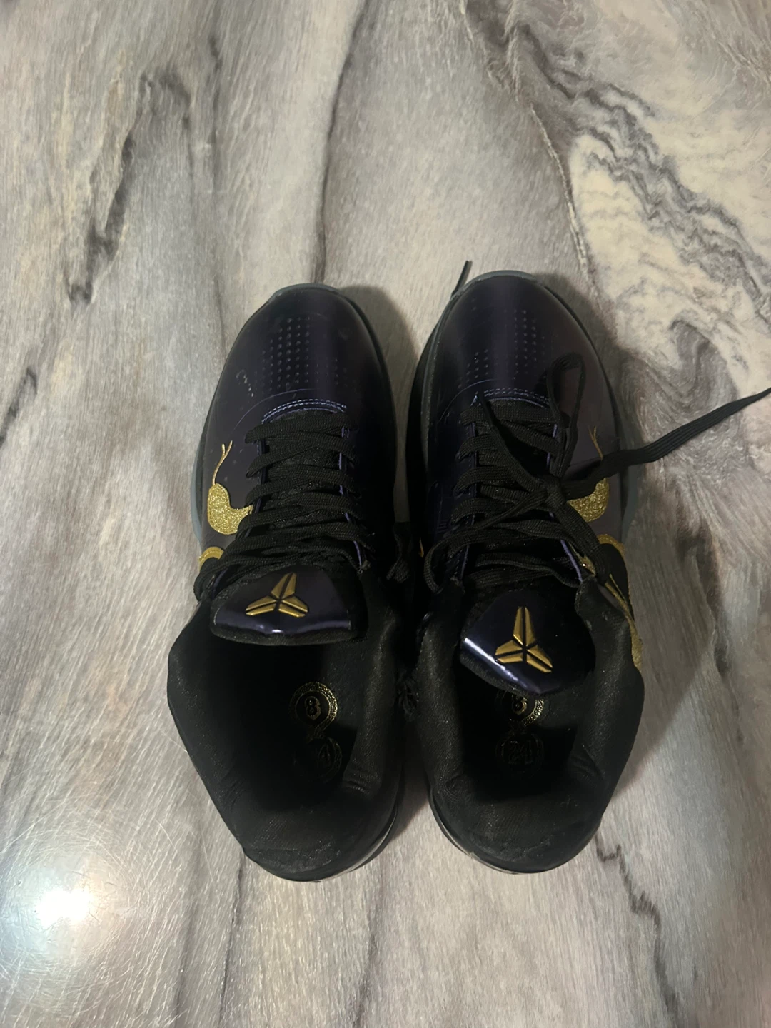 Nike Kobe Protro 1 Purple Gold Basketball Shoes - photo 4