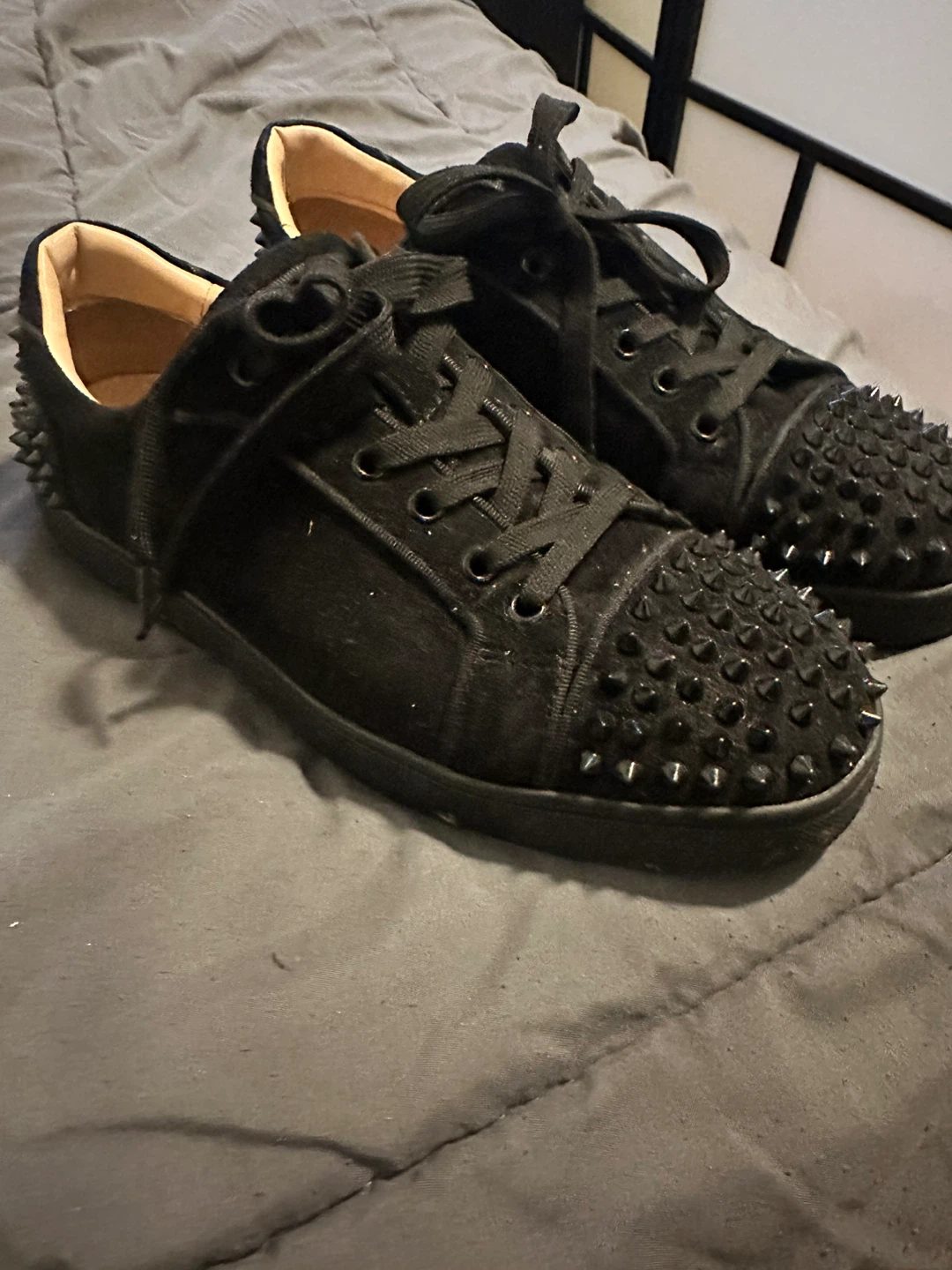 Christian Louboutin Spiked Black Suede