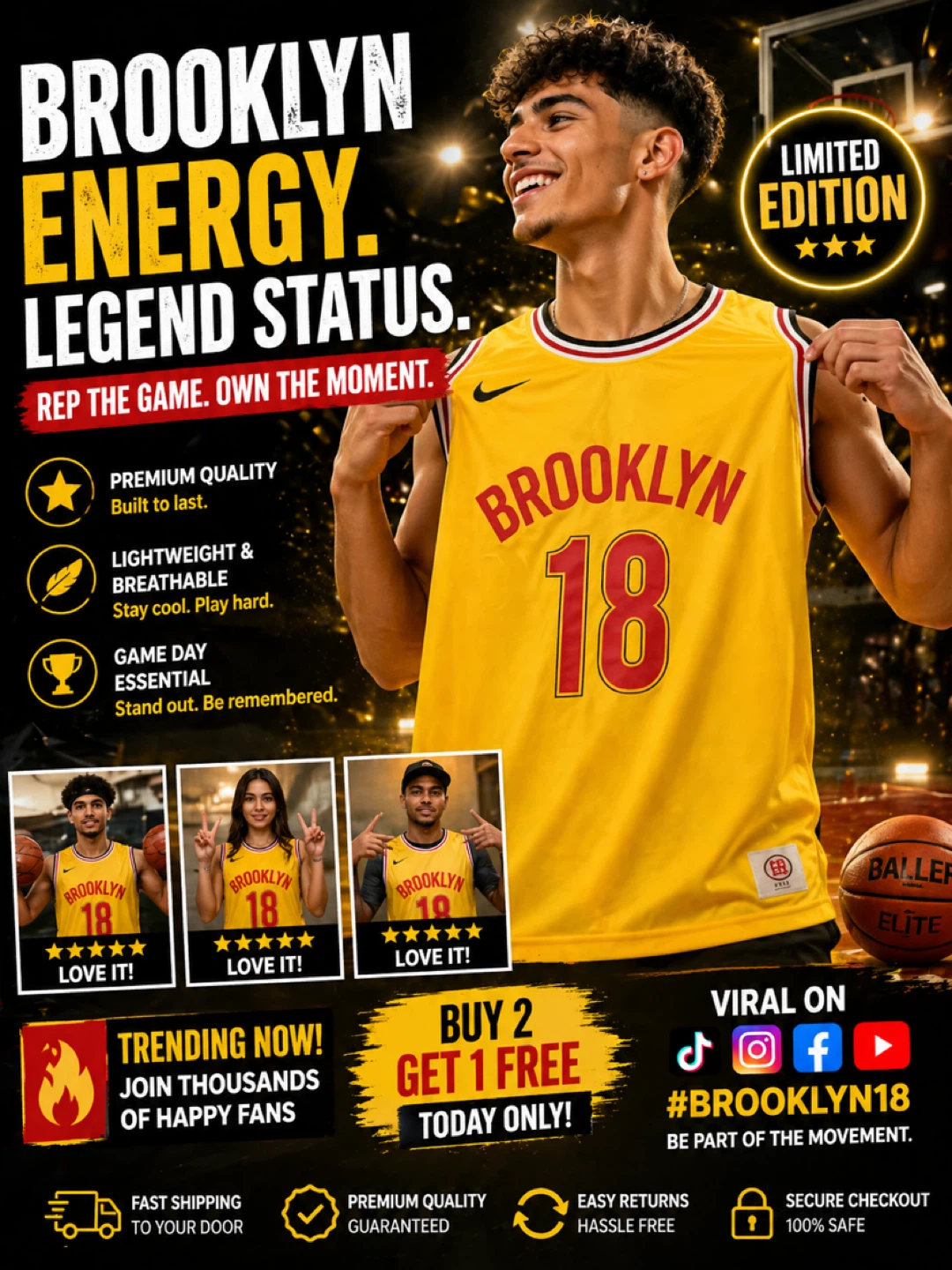 Brooklyn Legends Limited Edition Basketball Jersey #18