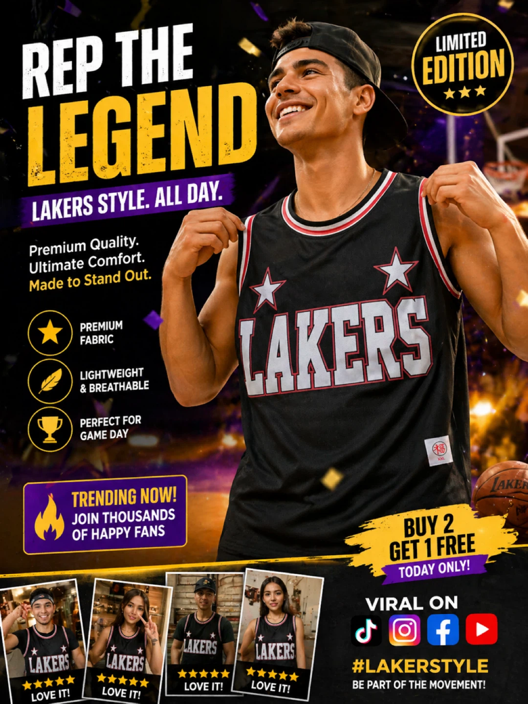 Los Angeles Lakers Limited Edition Basketball Jersey