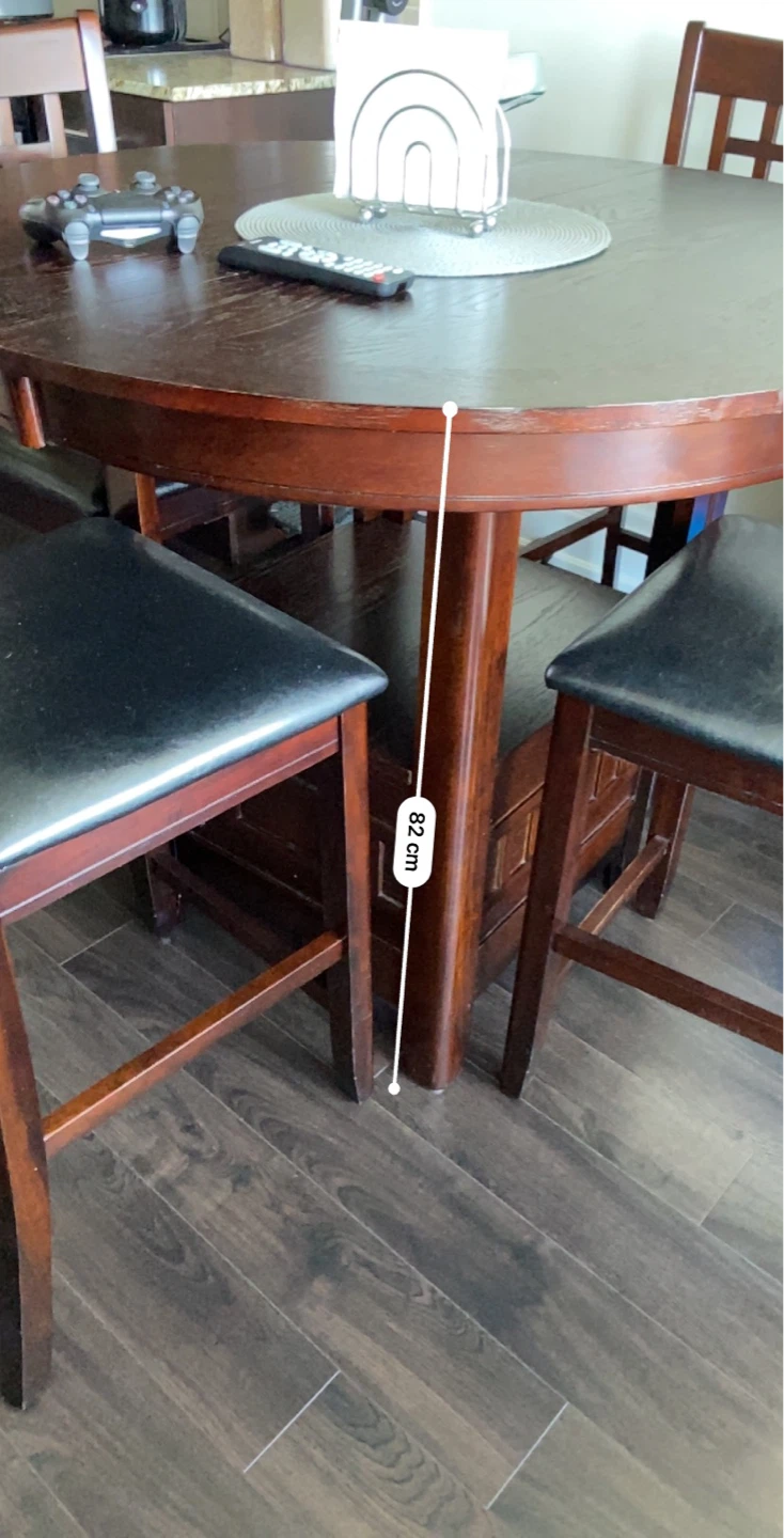Dark Wood Counter Height Dining Set with 4 Chairs - photo 3