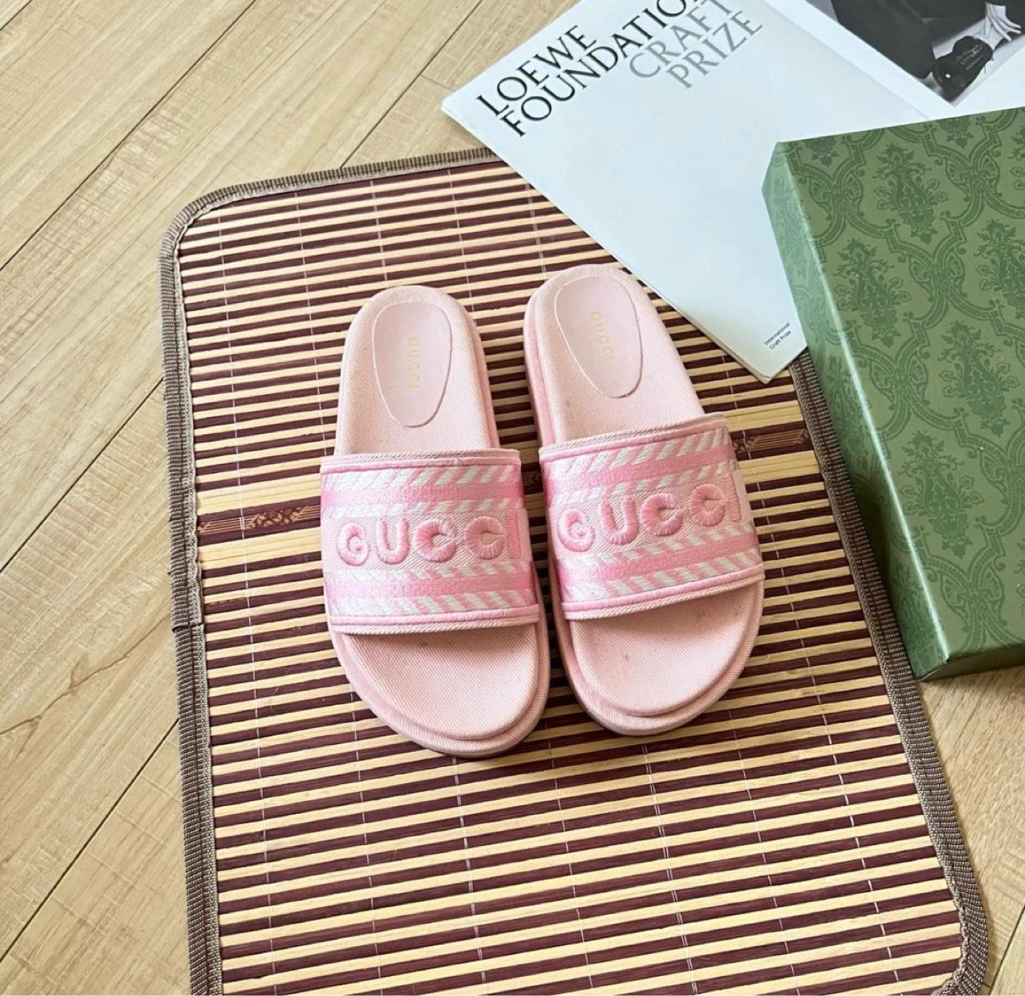 Gucci Pink Slides