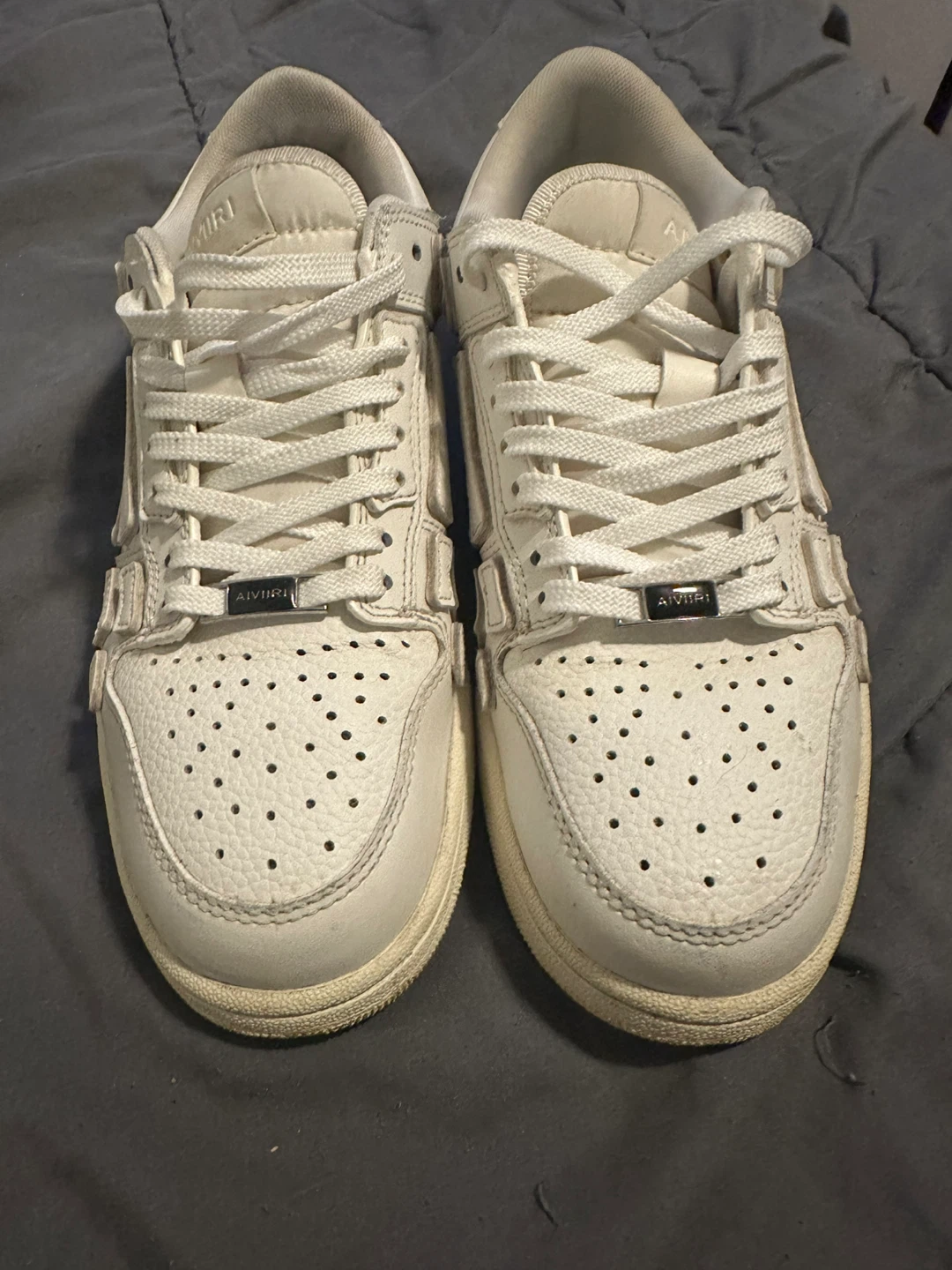 AMIRI White Leather Skeleton Low Top Sneaker - photo 2