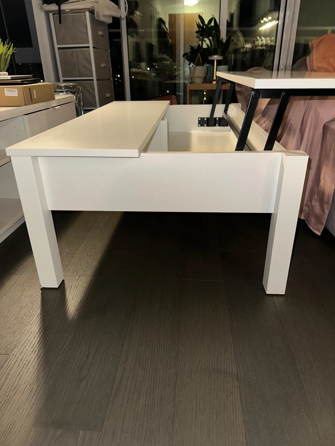 White Lift Top Coffee Table - photo 2
