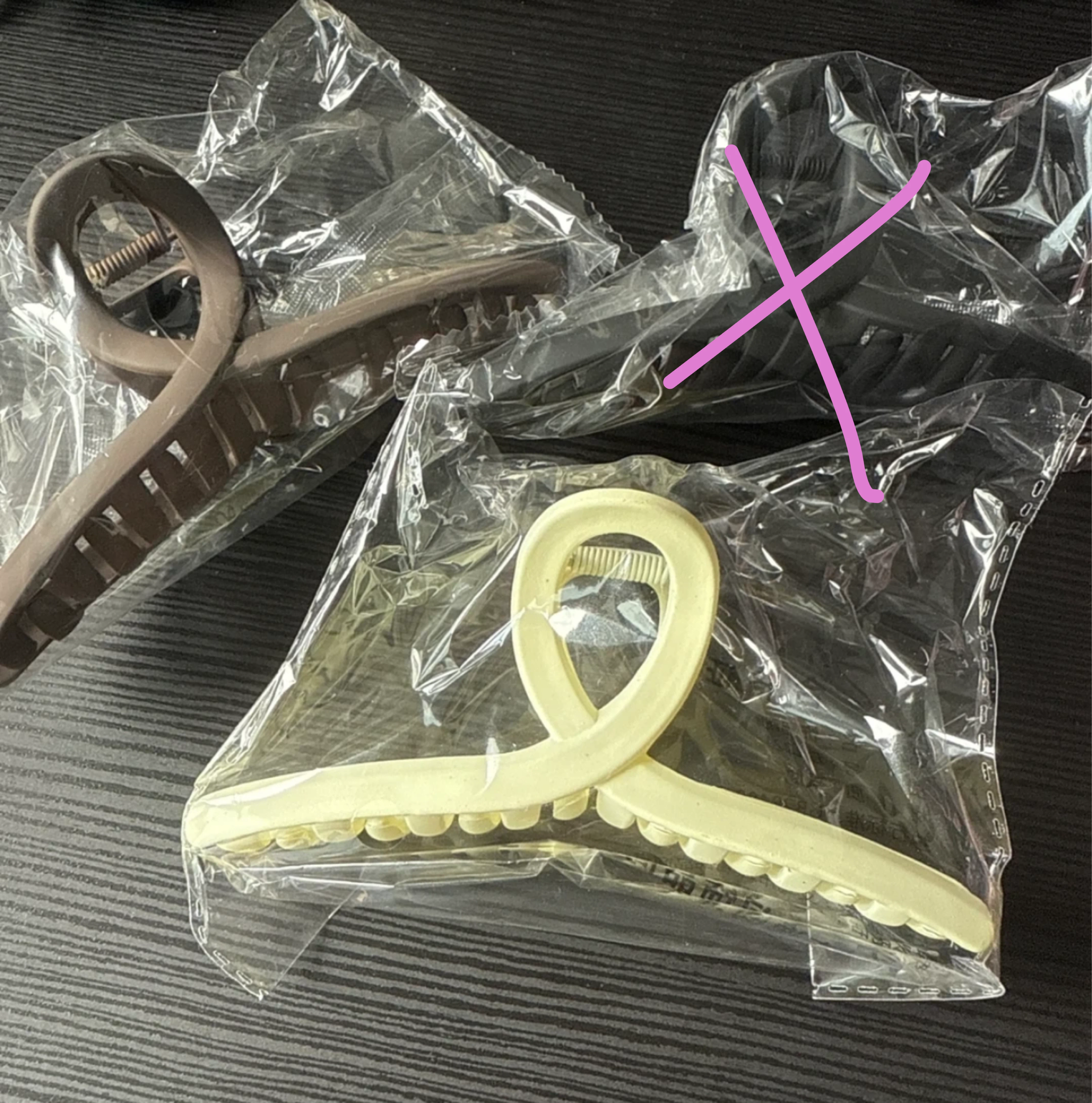 Set of 2 Matte Claw Clips - Brown & Cream
