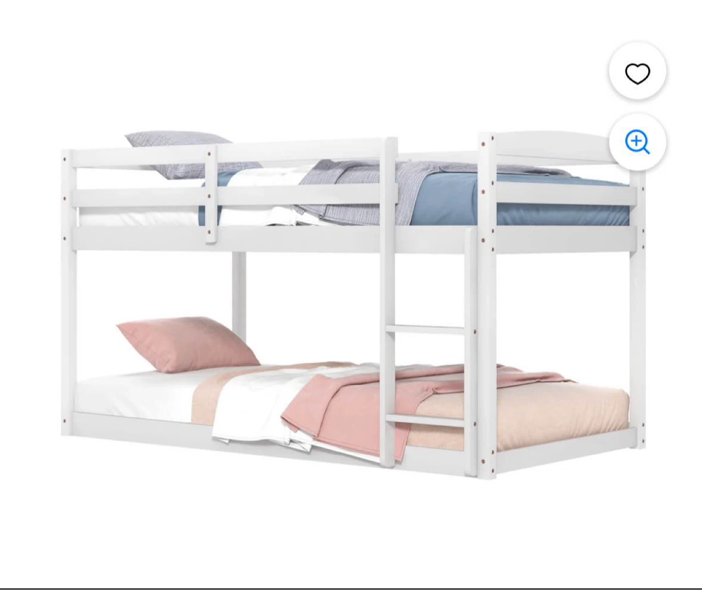 White Wooden Twin over Twin Bunk Bed - photo 4