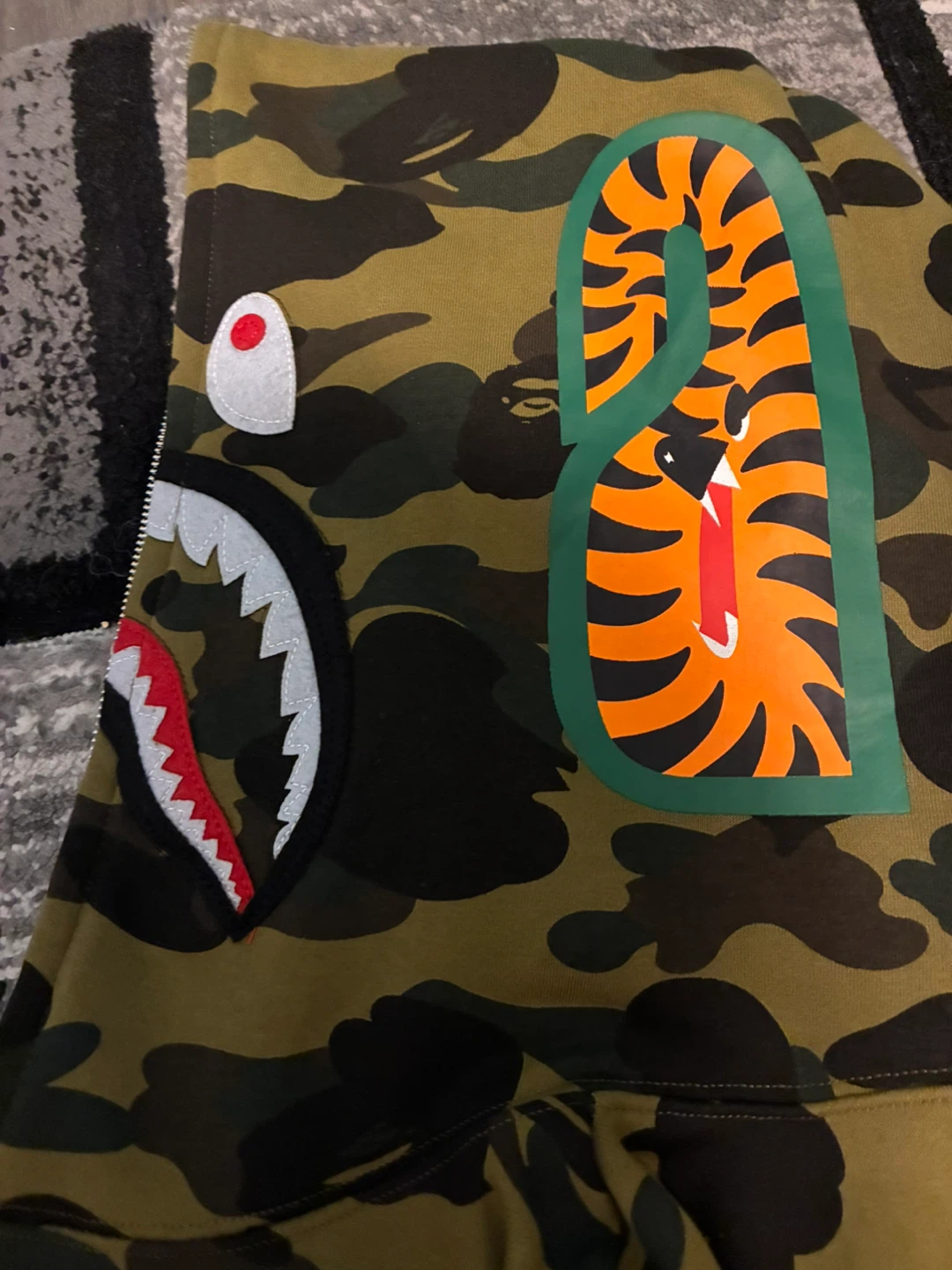 BAPE Full Zip Hoodie - Camo Shark Tiger - photo 2