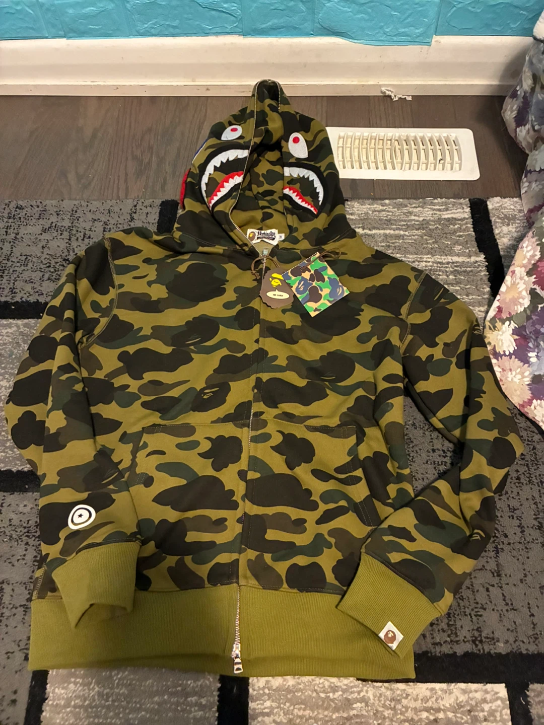 BAPE Full Zip Hoodie - Camo Shark Tiger