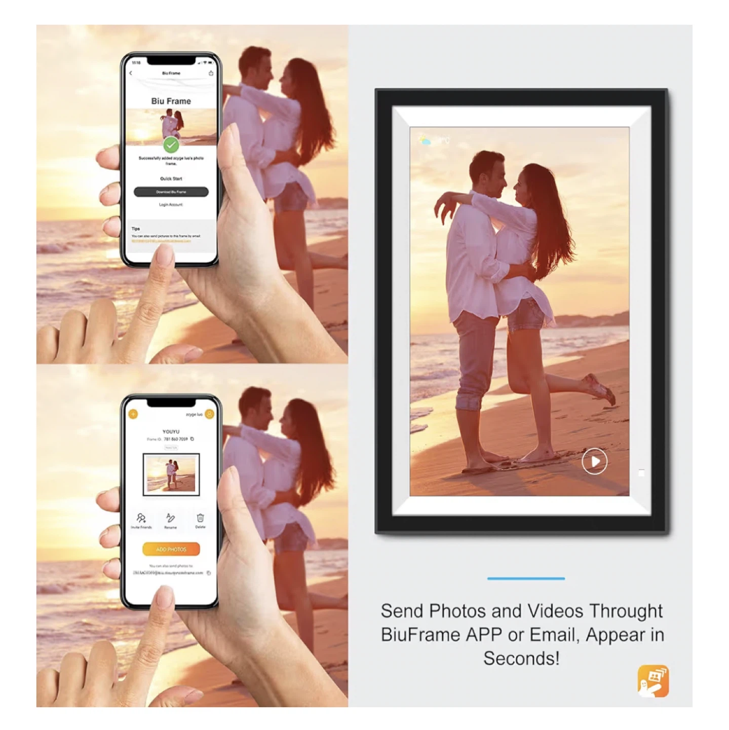 YOUYU Smart Digital Picture Frame 10.1 Inch IPS Touchscreen - photo 5