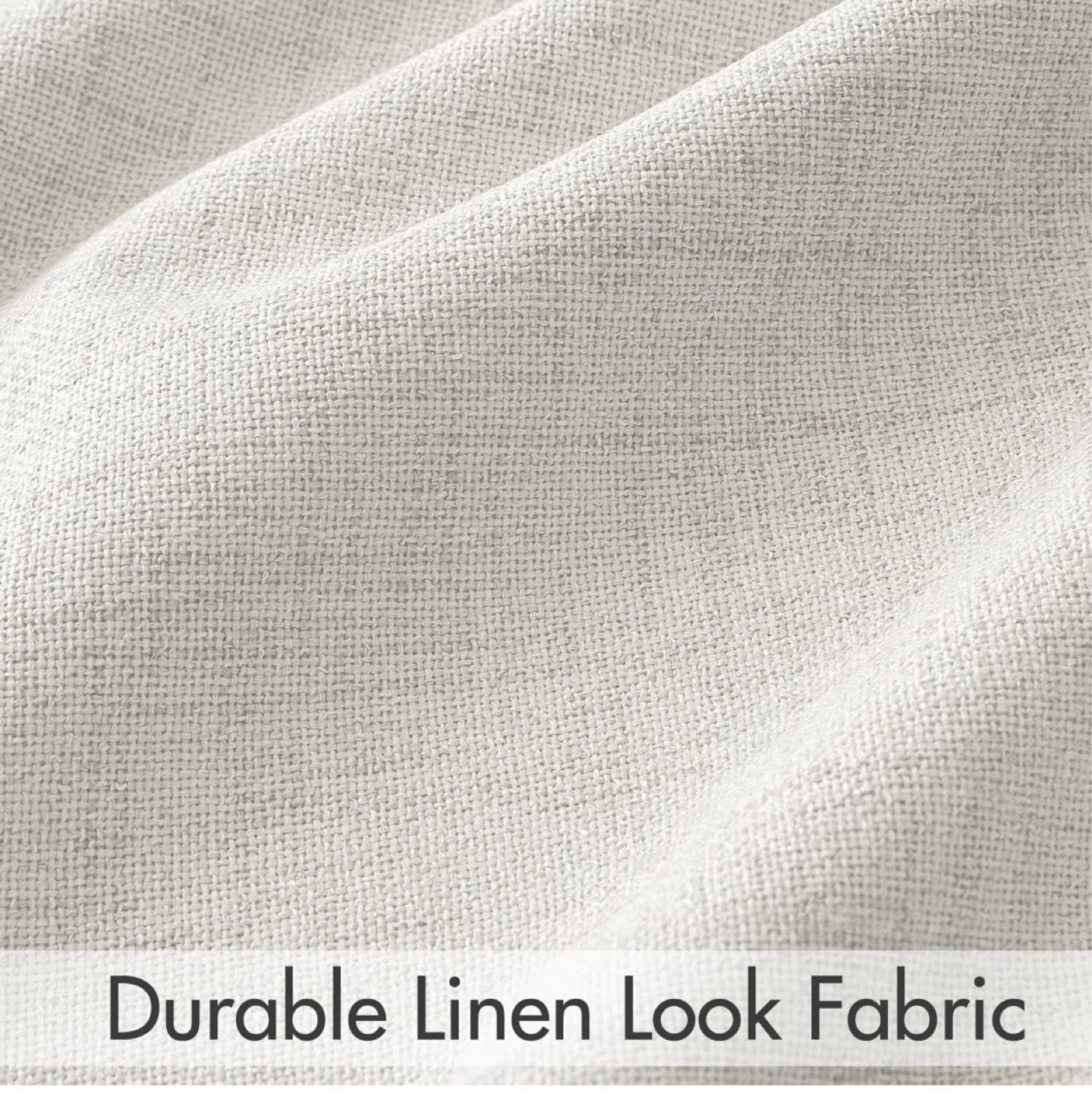 Light Beige Linen Look Curtains - 2 Panels - photo 4