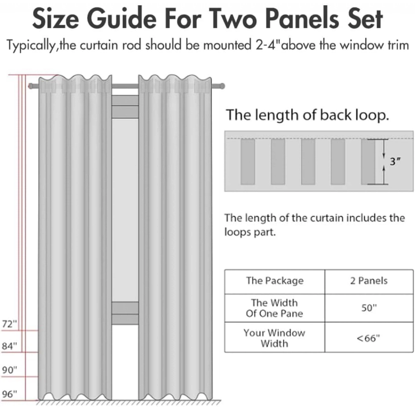 Light Beige Linen Look Curtains - 2 Panels - photo 5