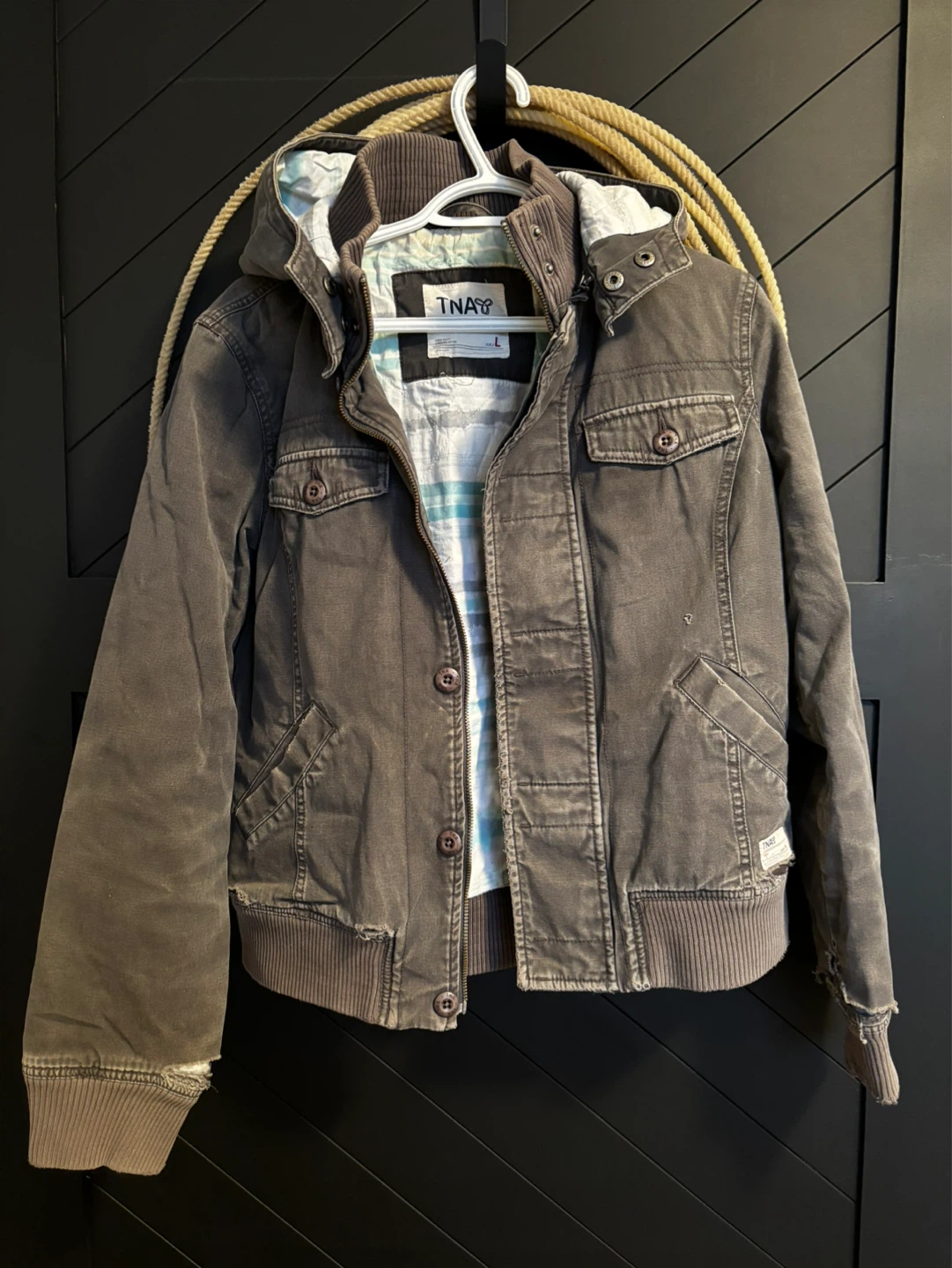 TNA Hooded Bomber Jacket Size L
