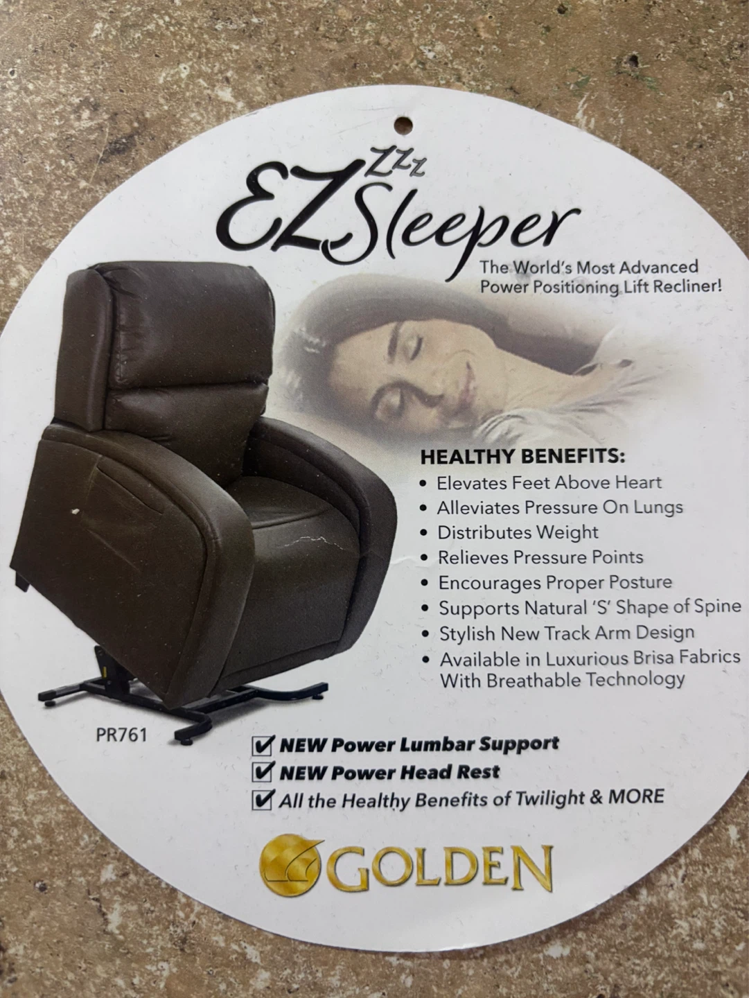 Golden EZ Sleeper Power Lift Recliner - photo 4