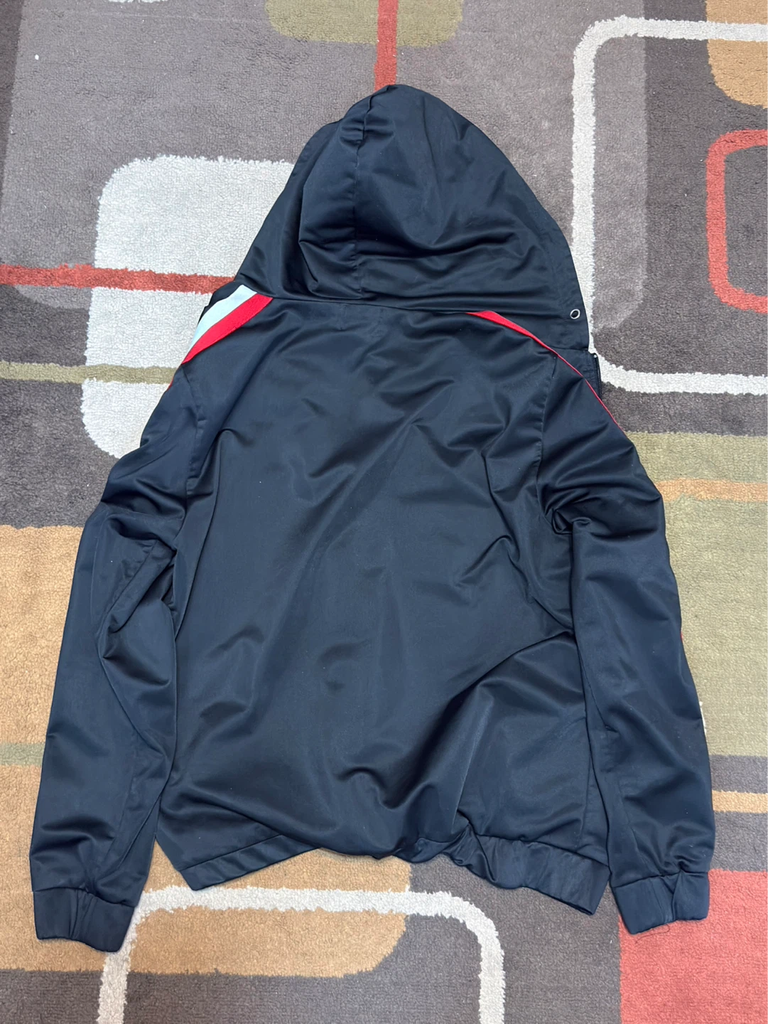 Forever 21 Men's Black Hoodie w/Red and White Stripes - XL - photo 3