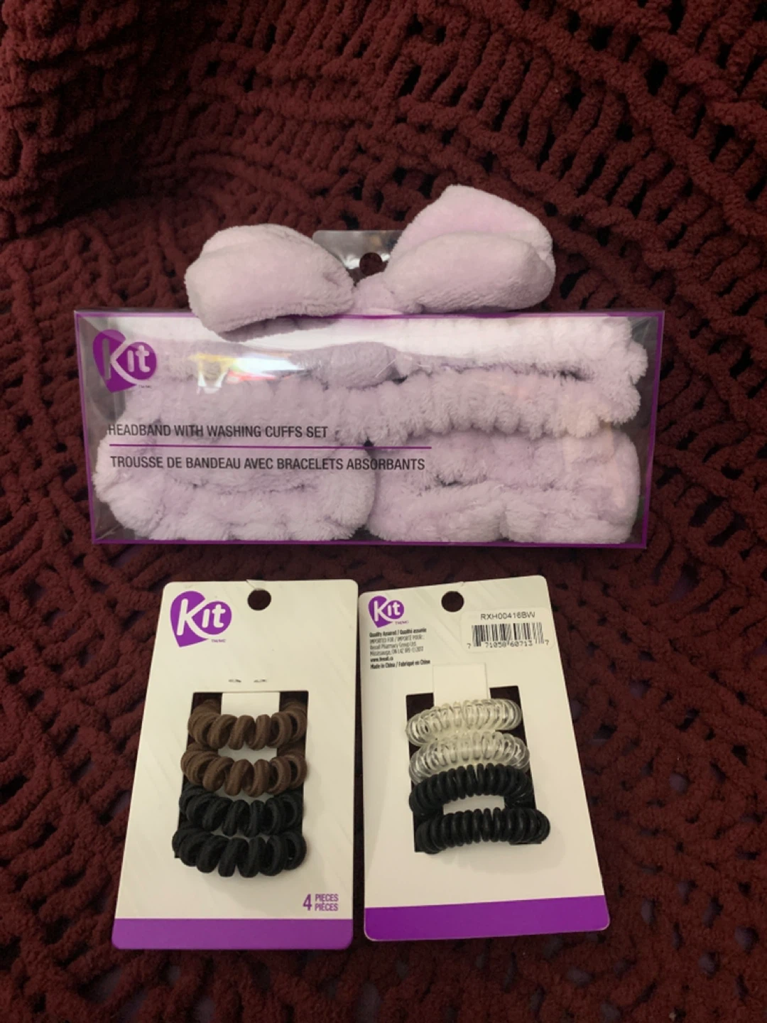 Kit Headband and Washing Cuffs Set with Hair Ties