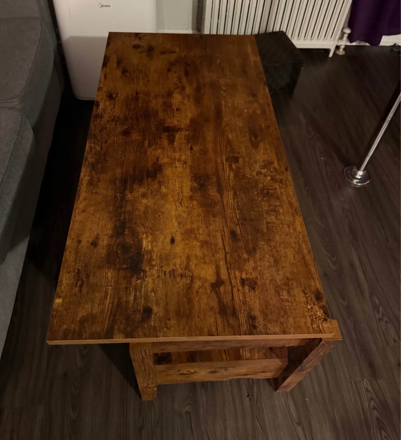 Rustic Wood Coffee Table with Drawers