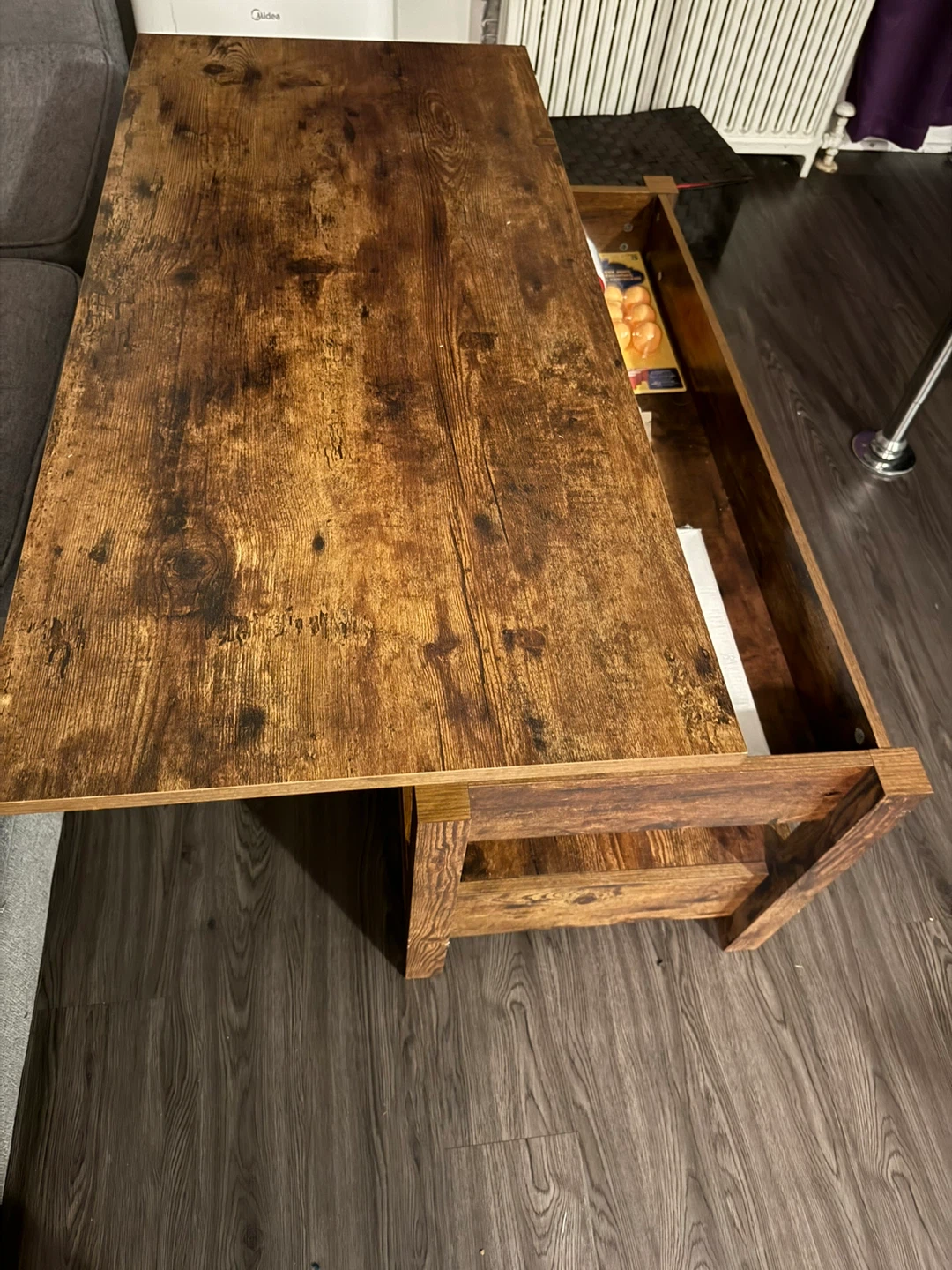 Rustic Wood Coffee Table with Drawers - photo 3