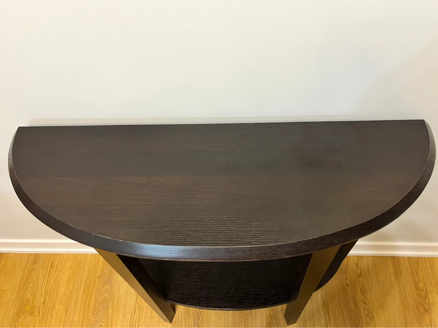 🌱 Dark Wood Half-Moon Console Table - photo 4