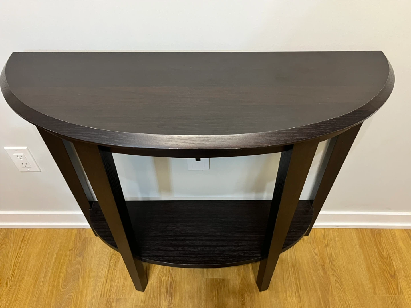 🌱 Dark Wood Half-Moon Console Table - photo 2