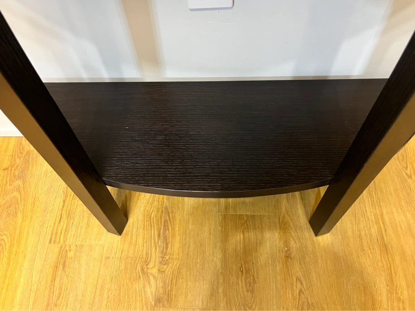 🌱 Dark Wood Half-Moon Console Table - photo 5