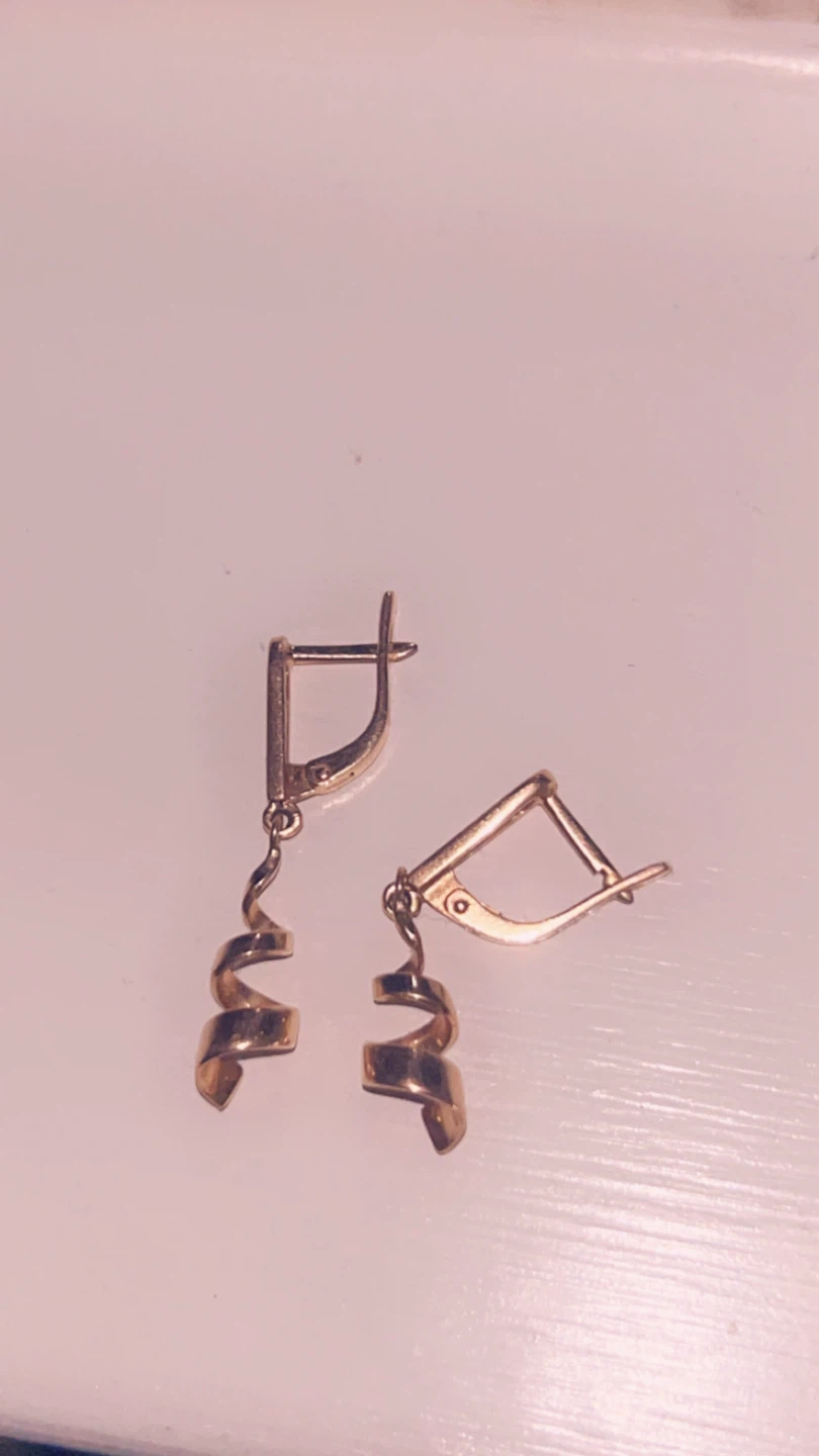 Gold Spiral Dangle Earrings