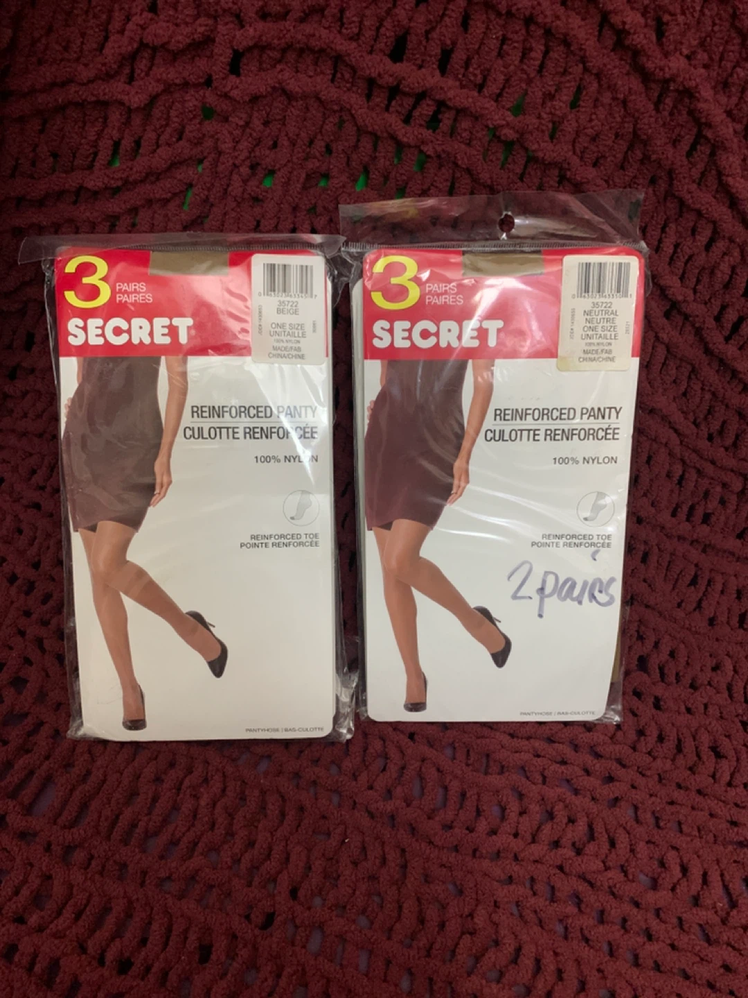 Secret Pantyhose - 3 Pairs - Beige &  2 Pairs Neutral