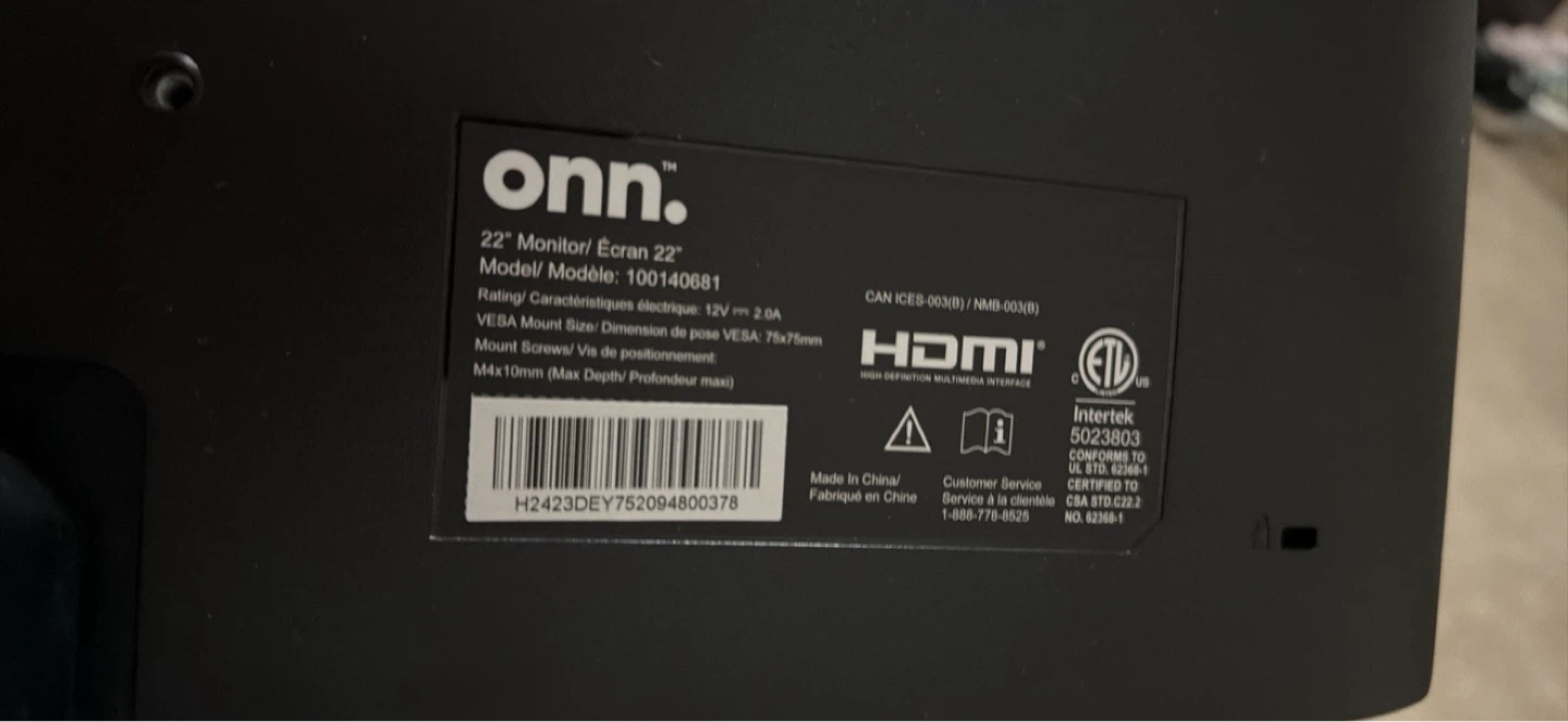 Onn. 22" Monitor