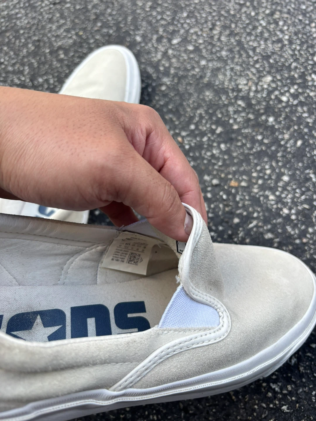 Converse CONS Suede Slip-On Shoes - Light Grey - photo 5