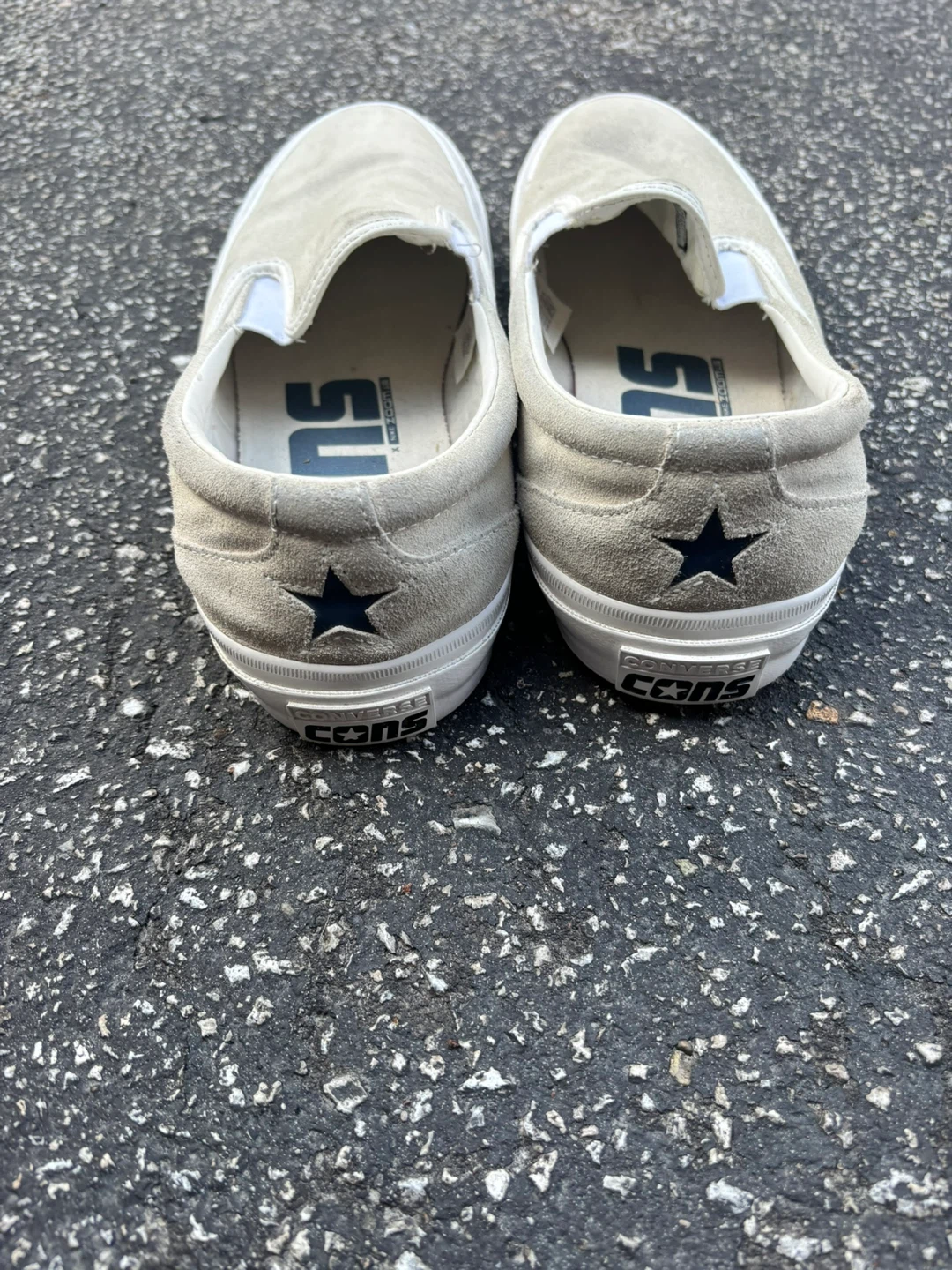 Converse CONS Suede Slip-On Shoes - Light Grey - photo 3