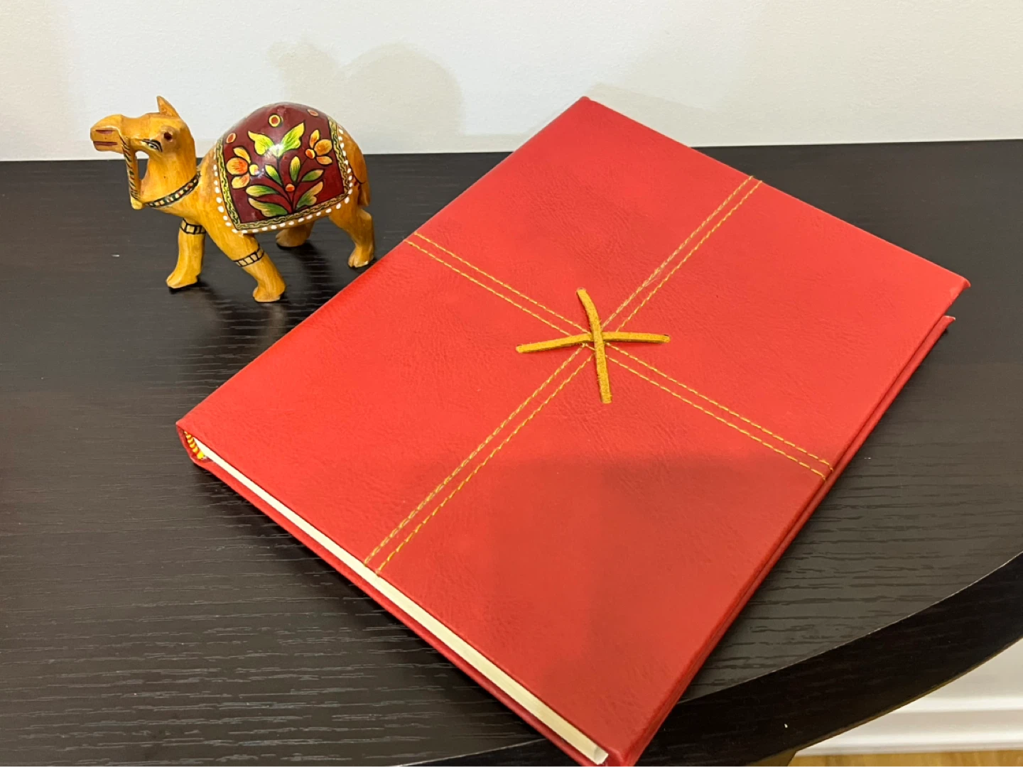 🌱 Red Leather Hardcover Lined Journal