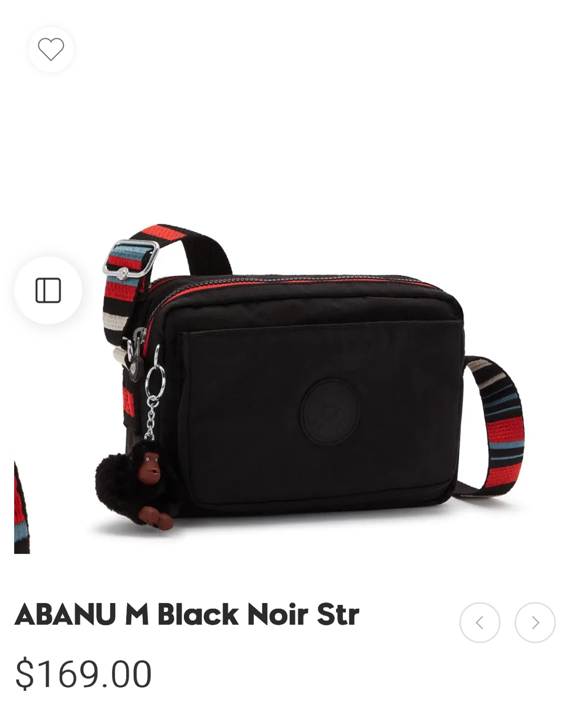 Kipling Abanu M Crossbody Bag - Black Noir