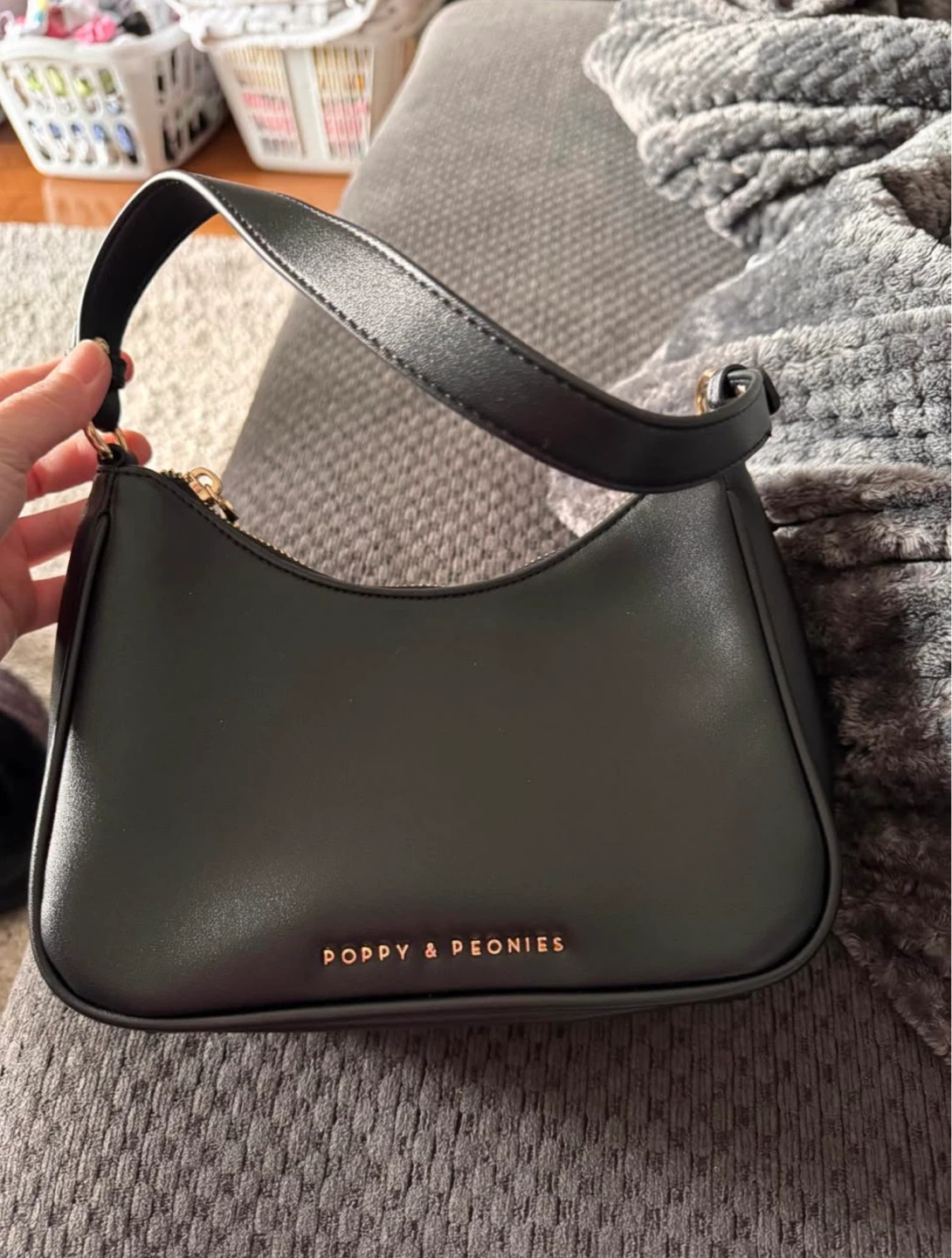 Poppy & Peonies Black soirée purse